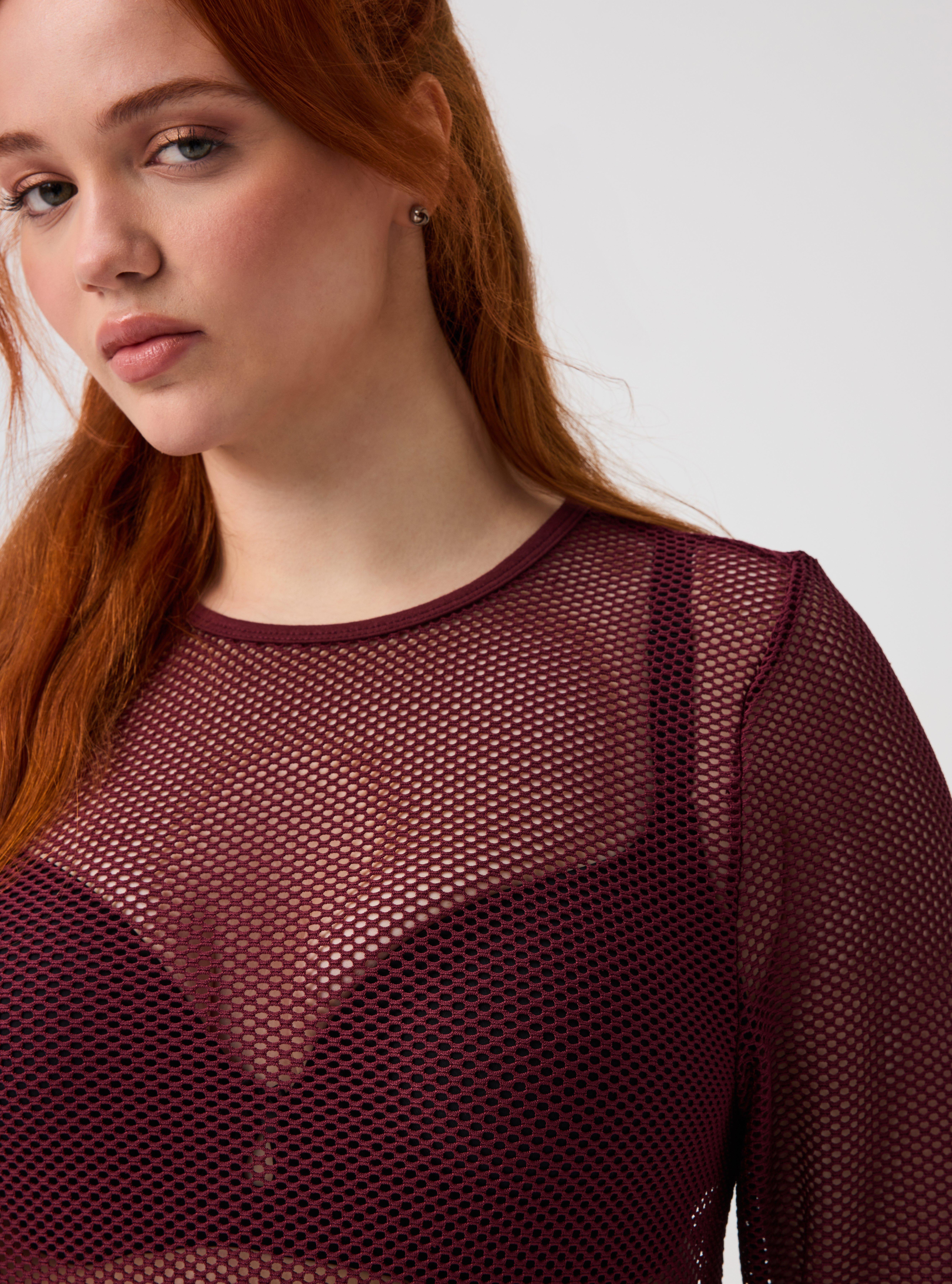 Nightfall Fishnet Crew Long Sleeve Top, PORT ROYALE, alternate