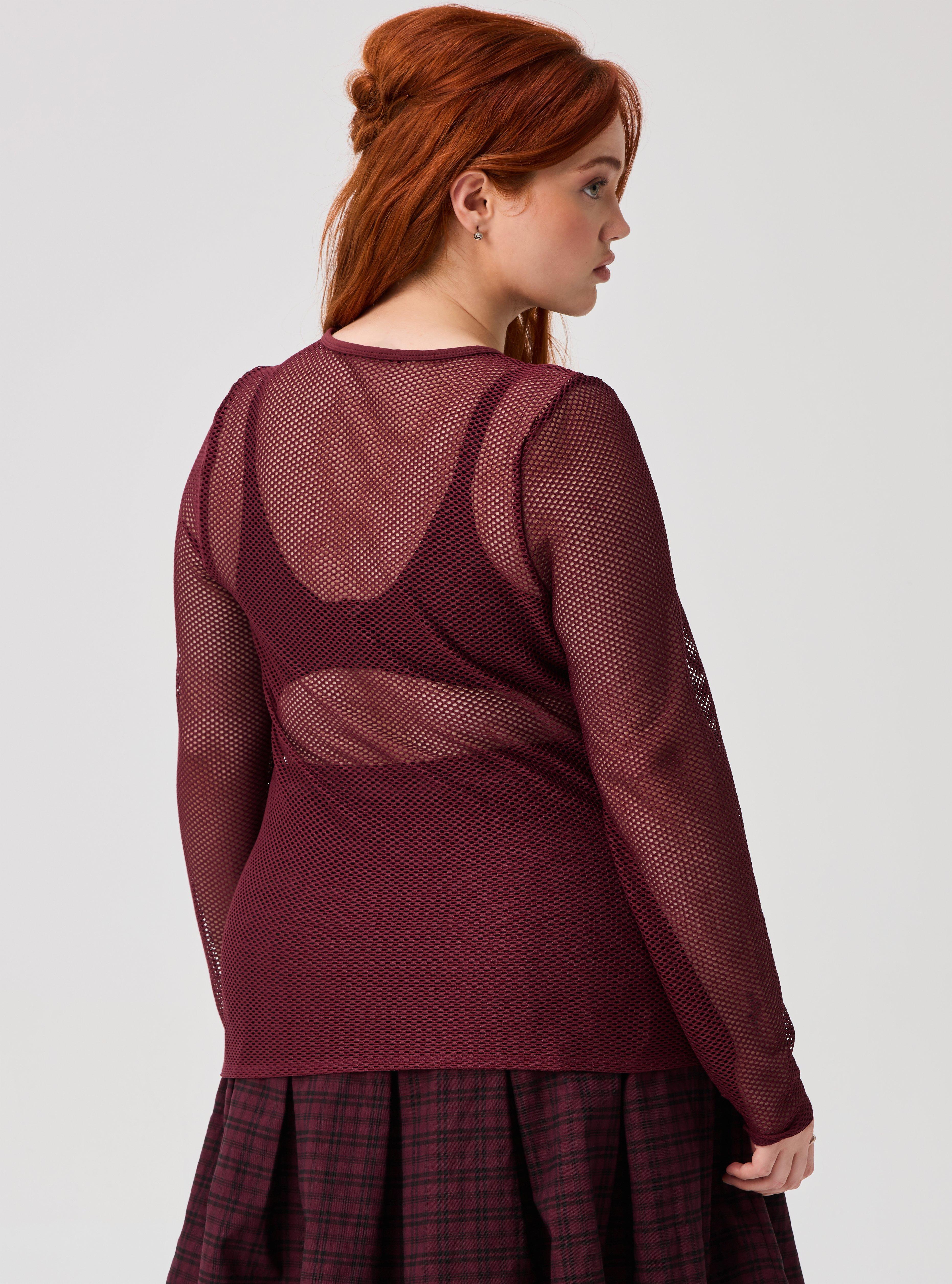 Nightfall Fishnet Crew Long Sleeve Top, PORT ROYALE, alternate