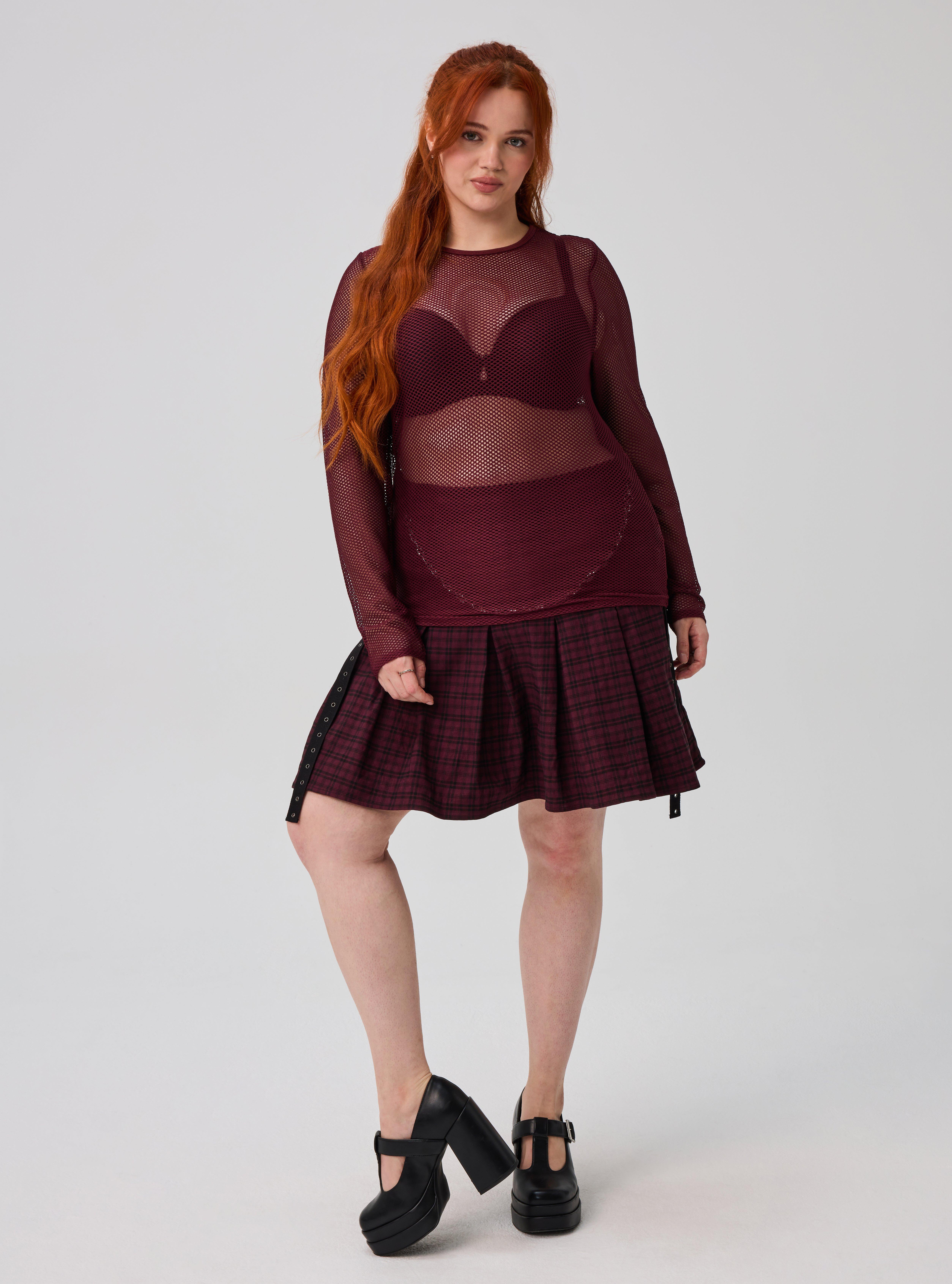 Nightfall Fishnet Crew Long Sleeve Top, PORT ROYALE, alternate