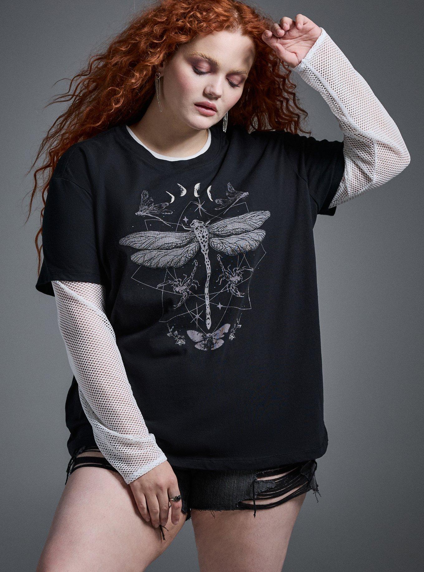 Nightfall Fishnet Crew Long Sleeve Top, BLANC DE BLANC, alternate