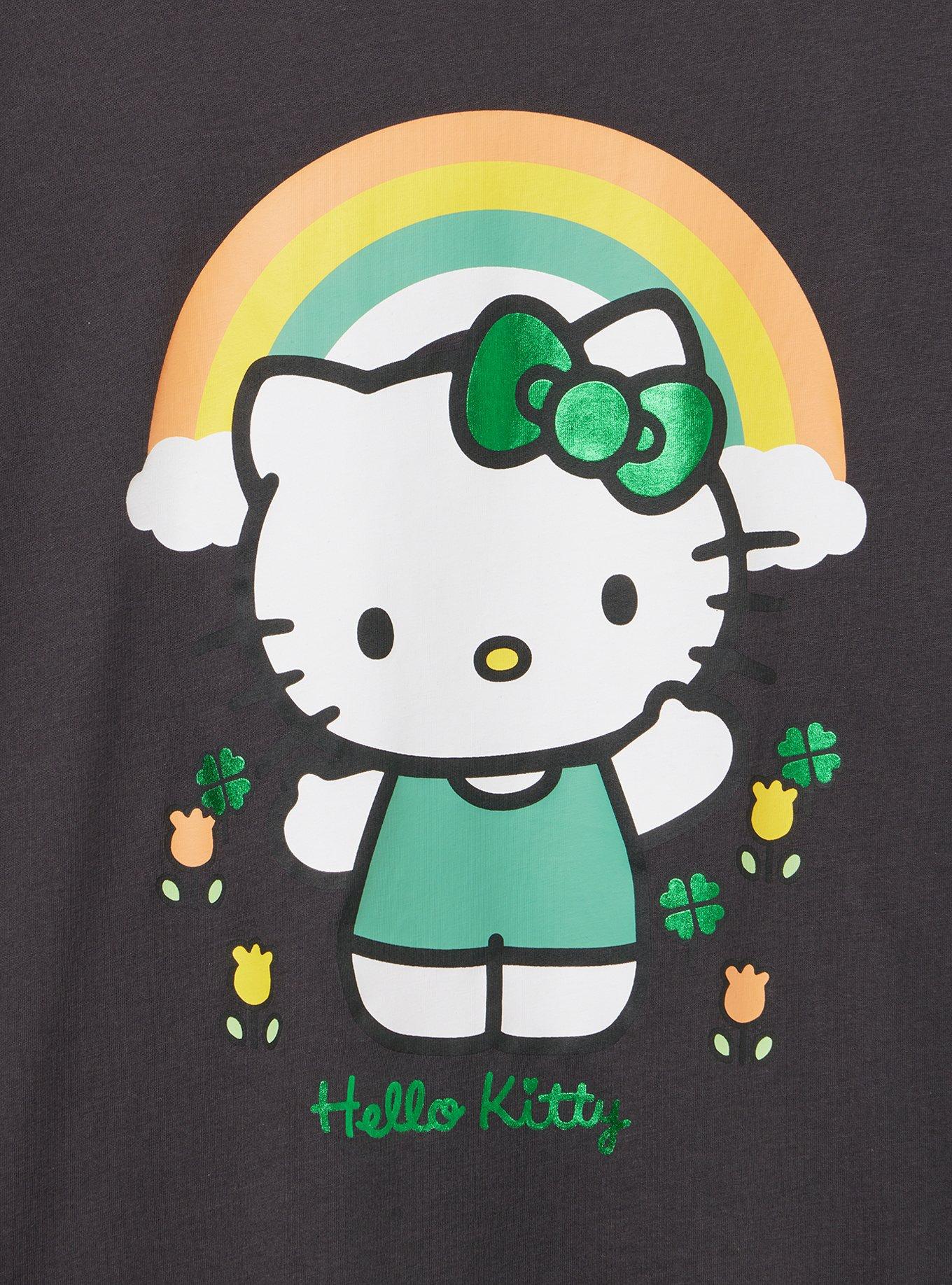 Hello Kitty Classic Cotton Jersey Crew Tee, HELLO KITTY CLOVER OBSIDIAN, alternate