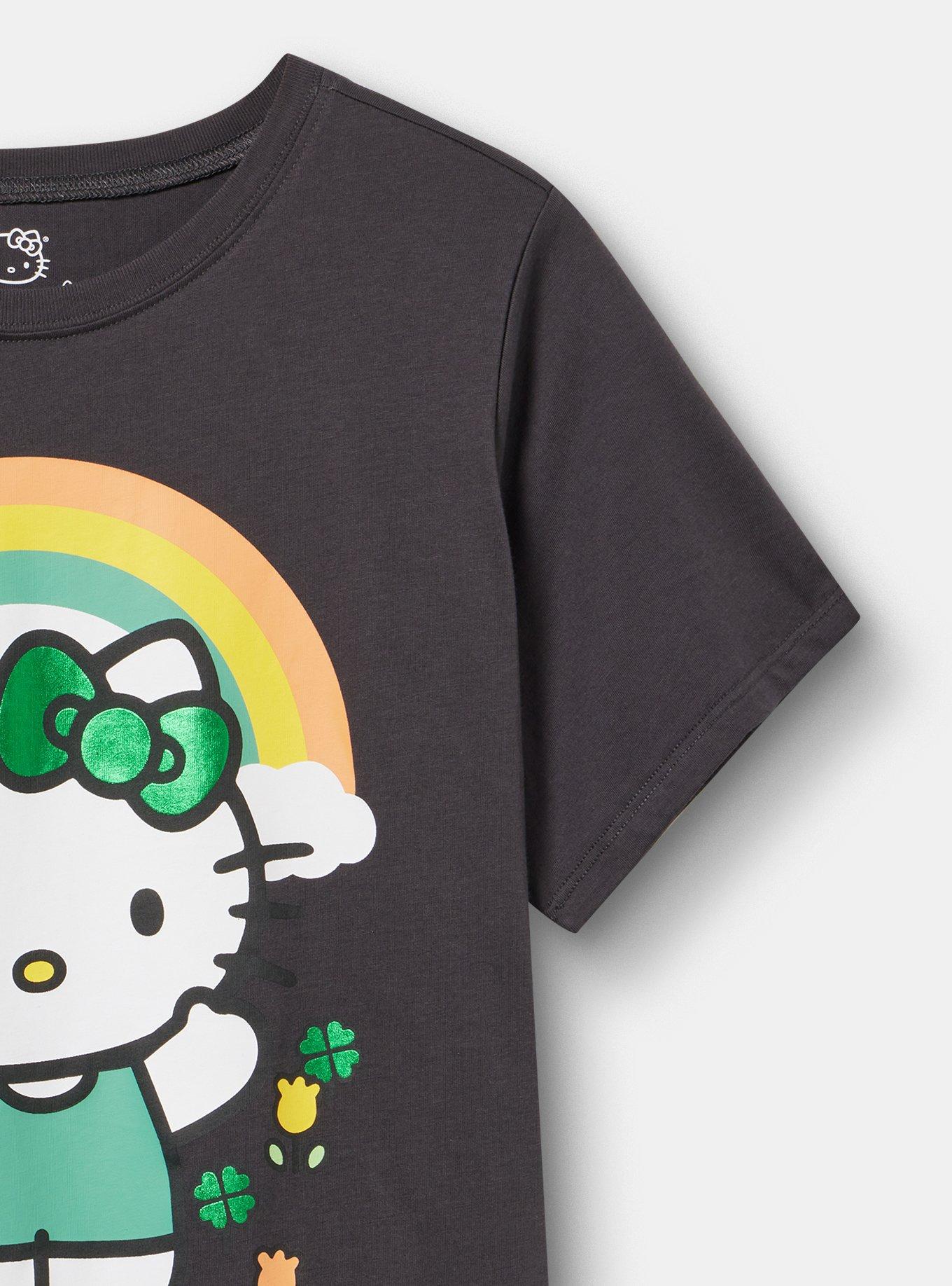 Hello Kitty Classic Cotton Jersey Crew Tee, HELLO KITTY CLOVER OBSIDIAN, alternate