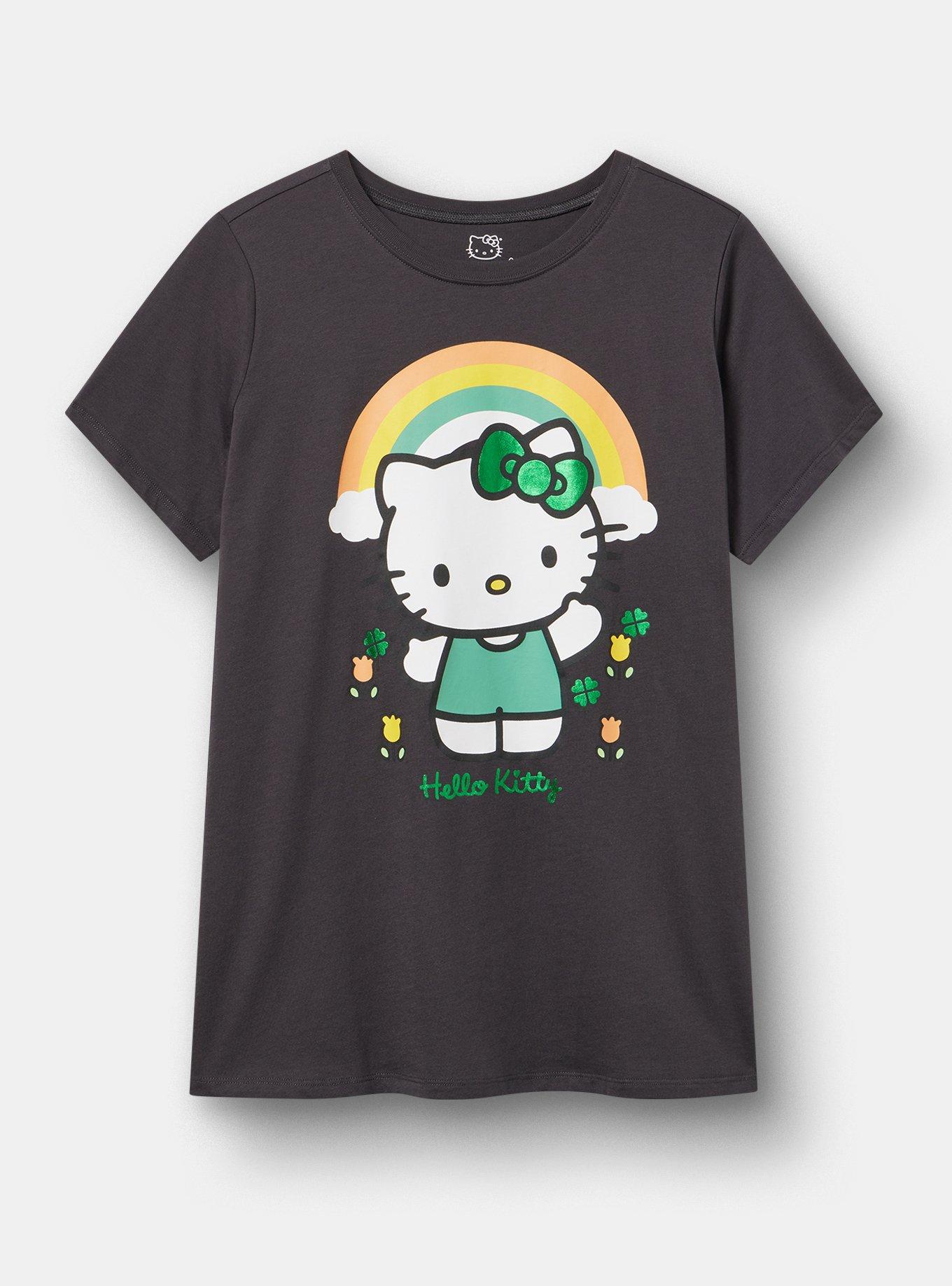 Hello Kitty Classic Cotton Jersey Crew Tee, HELLO KITTY CLOVER OBSIDIAN, hi-res