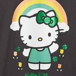 Hello Kitty Classic Cotton Jersey Crew Tee, HELLO KITTY CLOVER OBSIDIAN, swatch