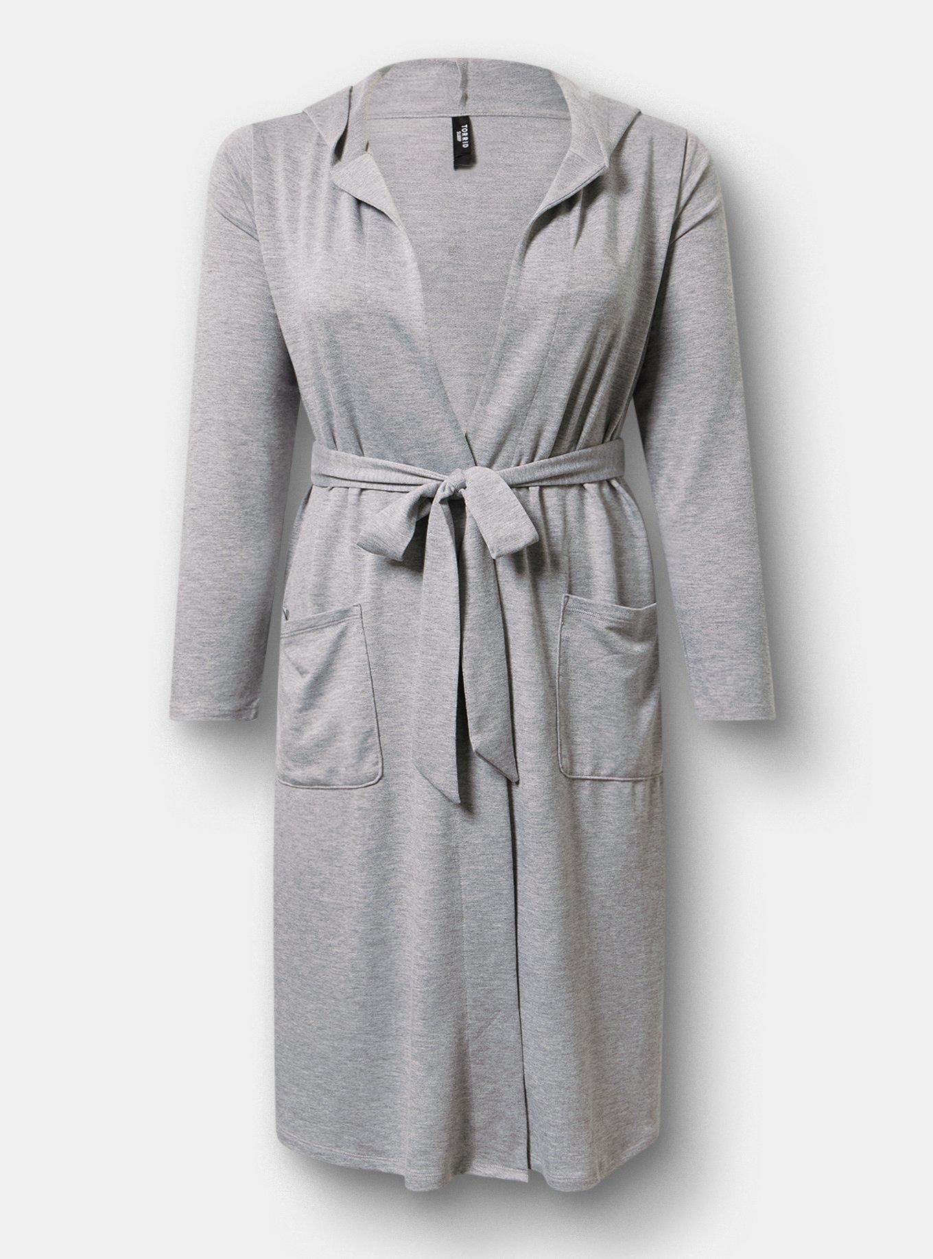 Plus Size - Lightweight French Terry Hooded Sleep Robe - Torrid