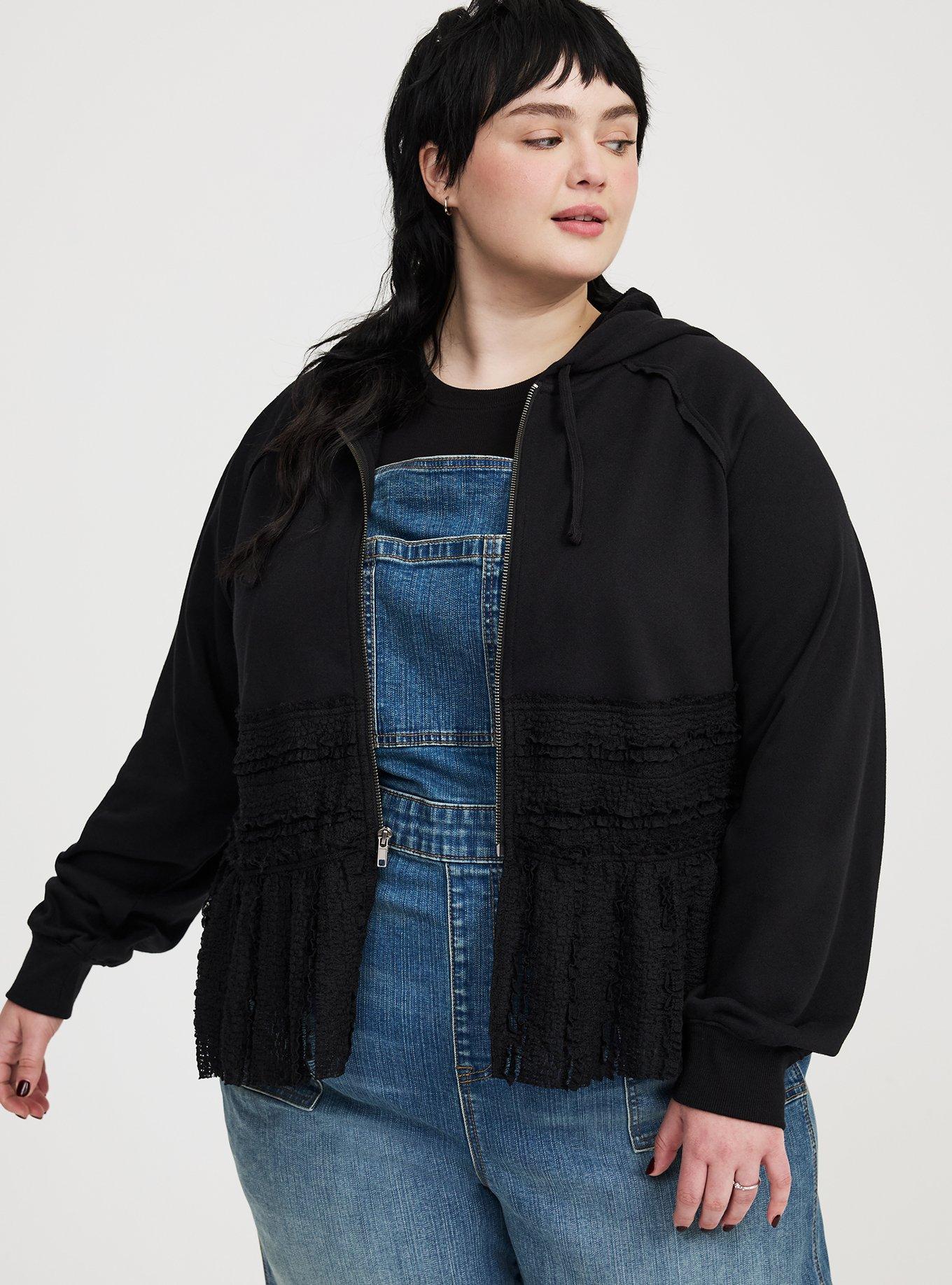 French Terry & Lace Hoodie