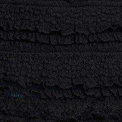 French Terry & Lace Hoodie, DEEP BLACK, swatch