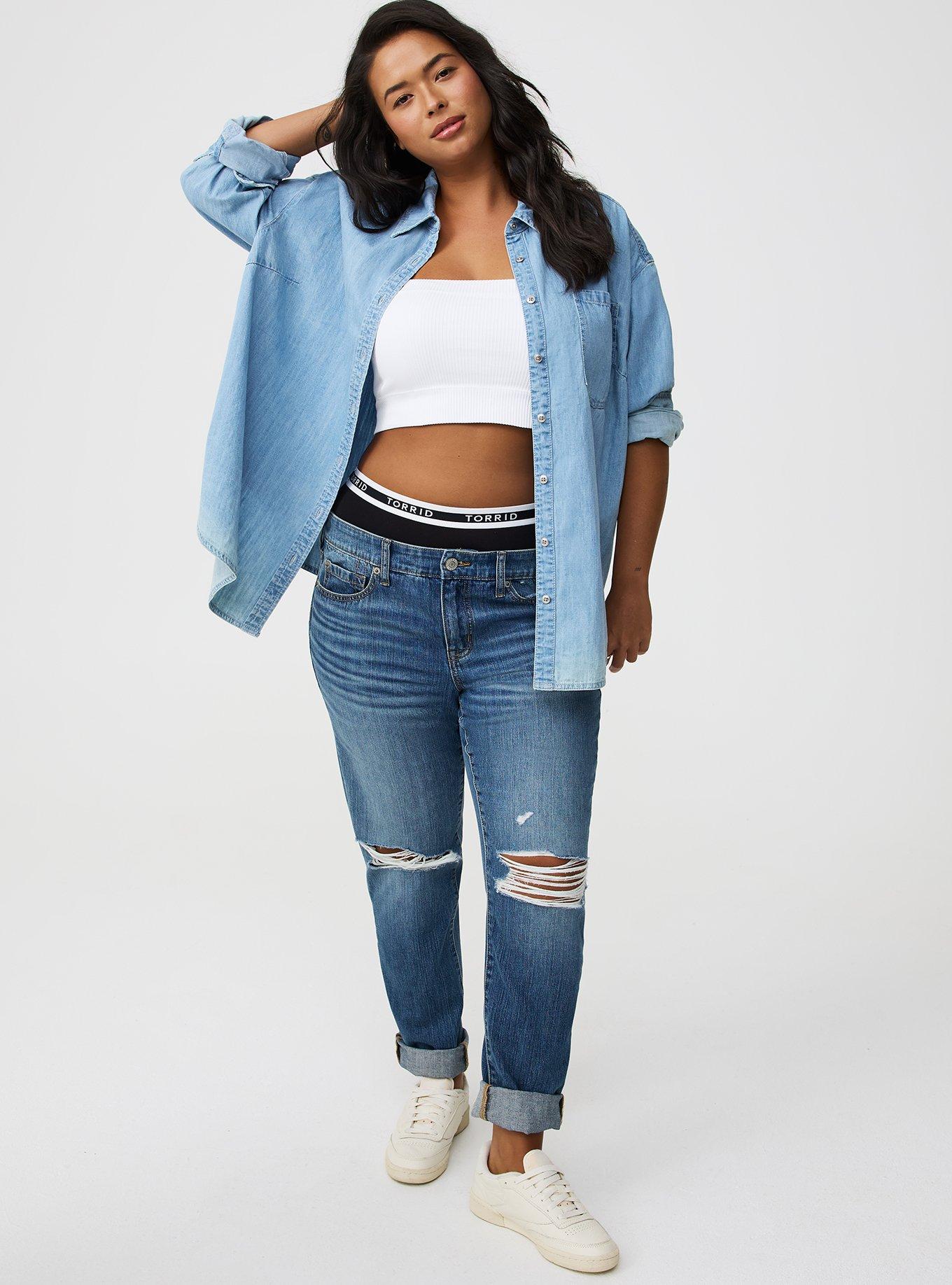 Oversized Denim Tunic Shirt