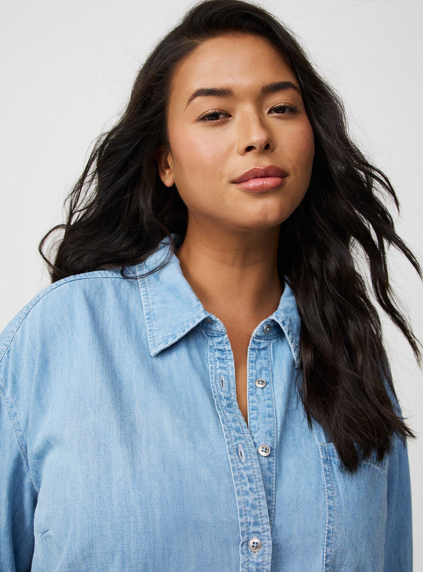 Oversized Denim Tunic Shirt