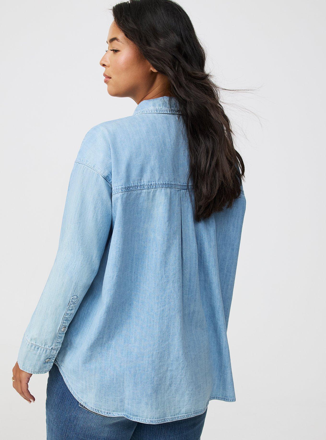 Oversized Denim Tunic Shirt