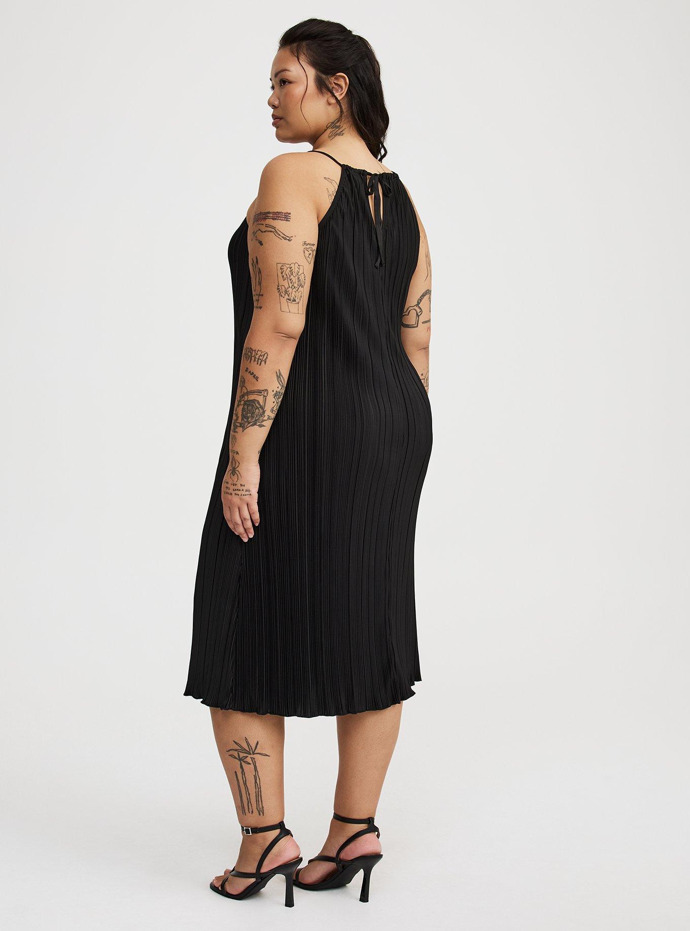 Knit Plisse Midi Dress