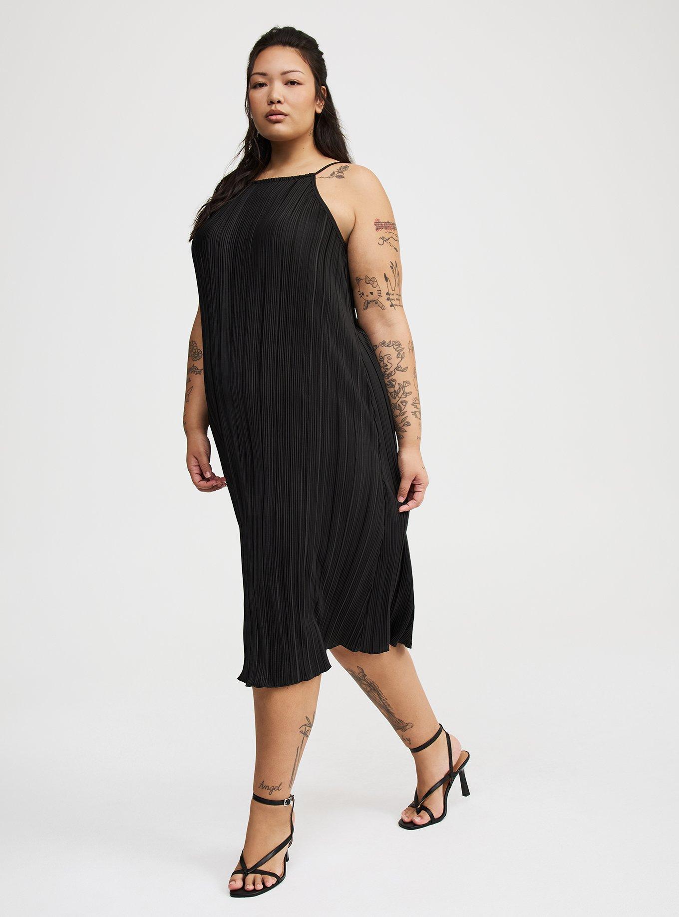Knit Plisse Midi Dress