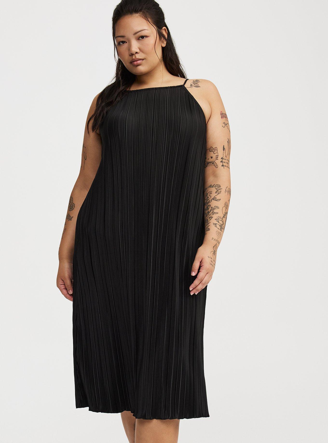 Knit Plisse Midi Dress