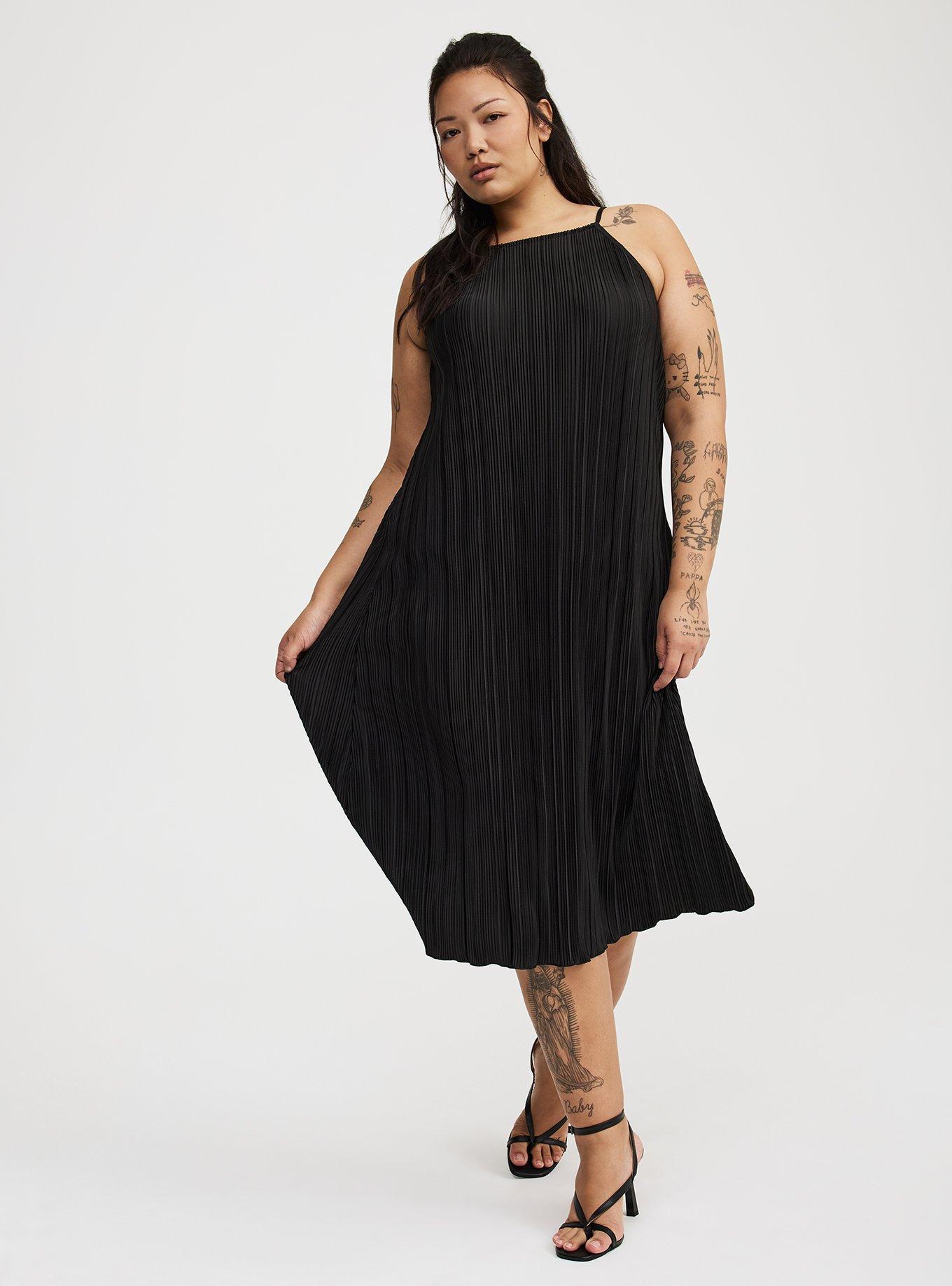 Knit Plisse Midi Dress