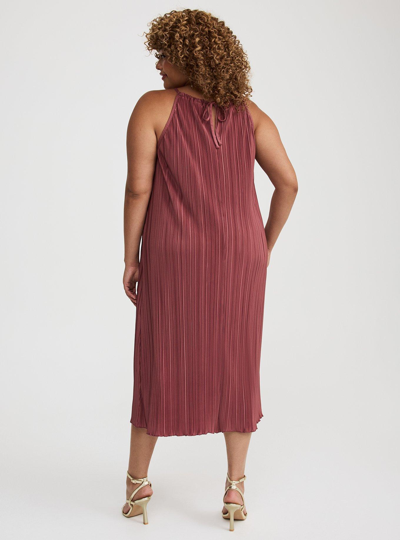 Knit Plisse Midi Dress