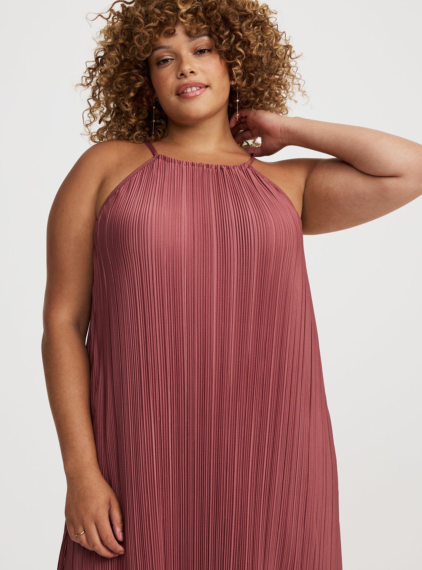Knit Plisse Midi Dress