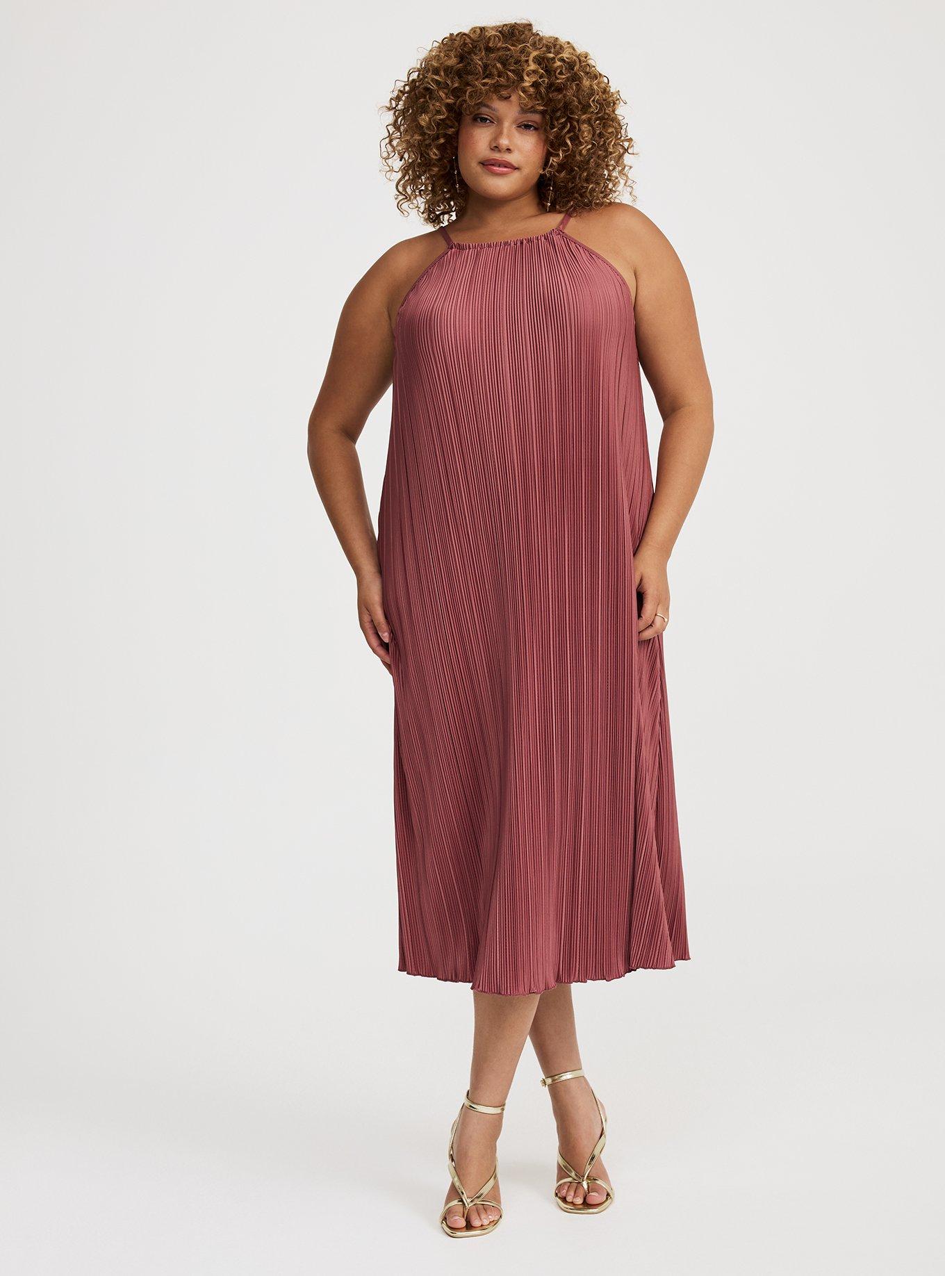 Knit Plisse Midi Dress