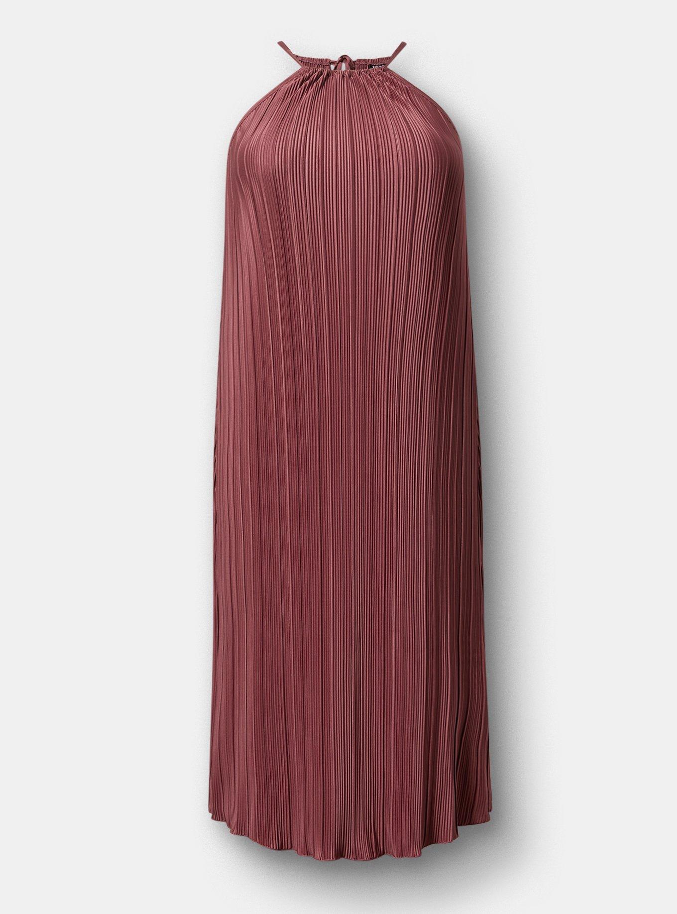 Knit Plisse Midi Dress