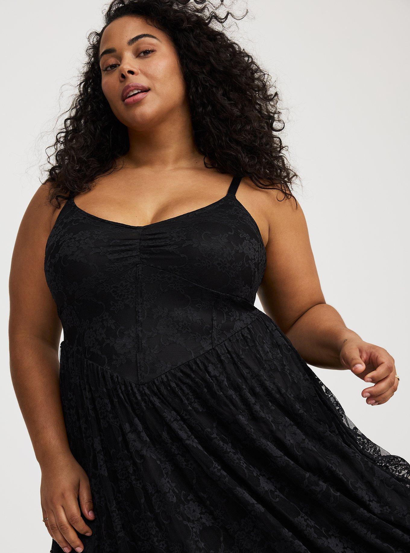 Stretch Lace Bustier Maxi Dress
