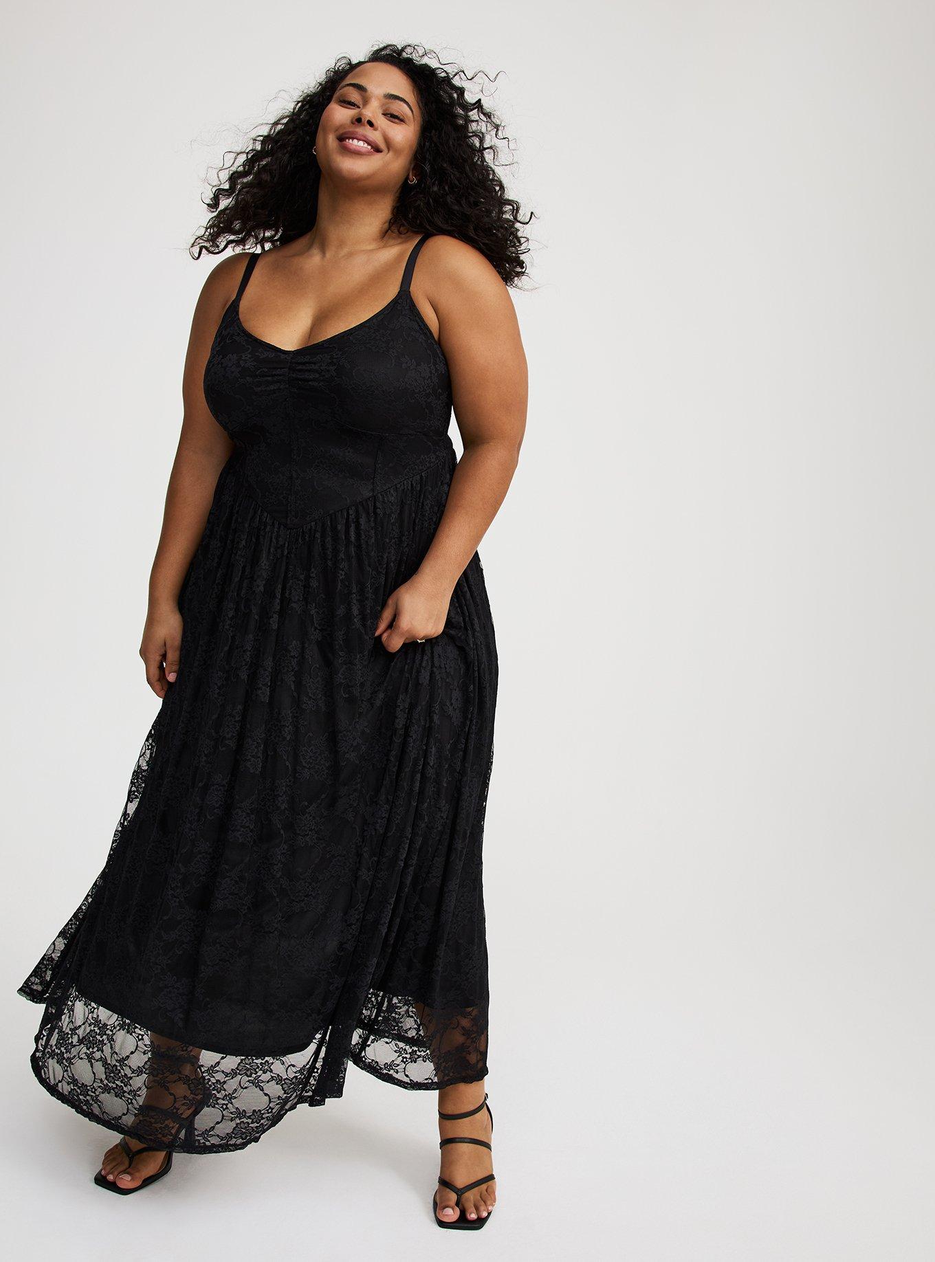 Stretch Lace Bustier Maxi Dress
