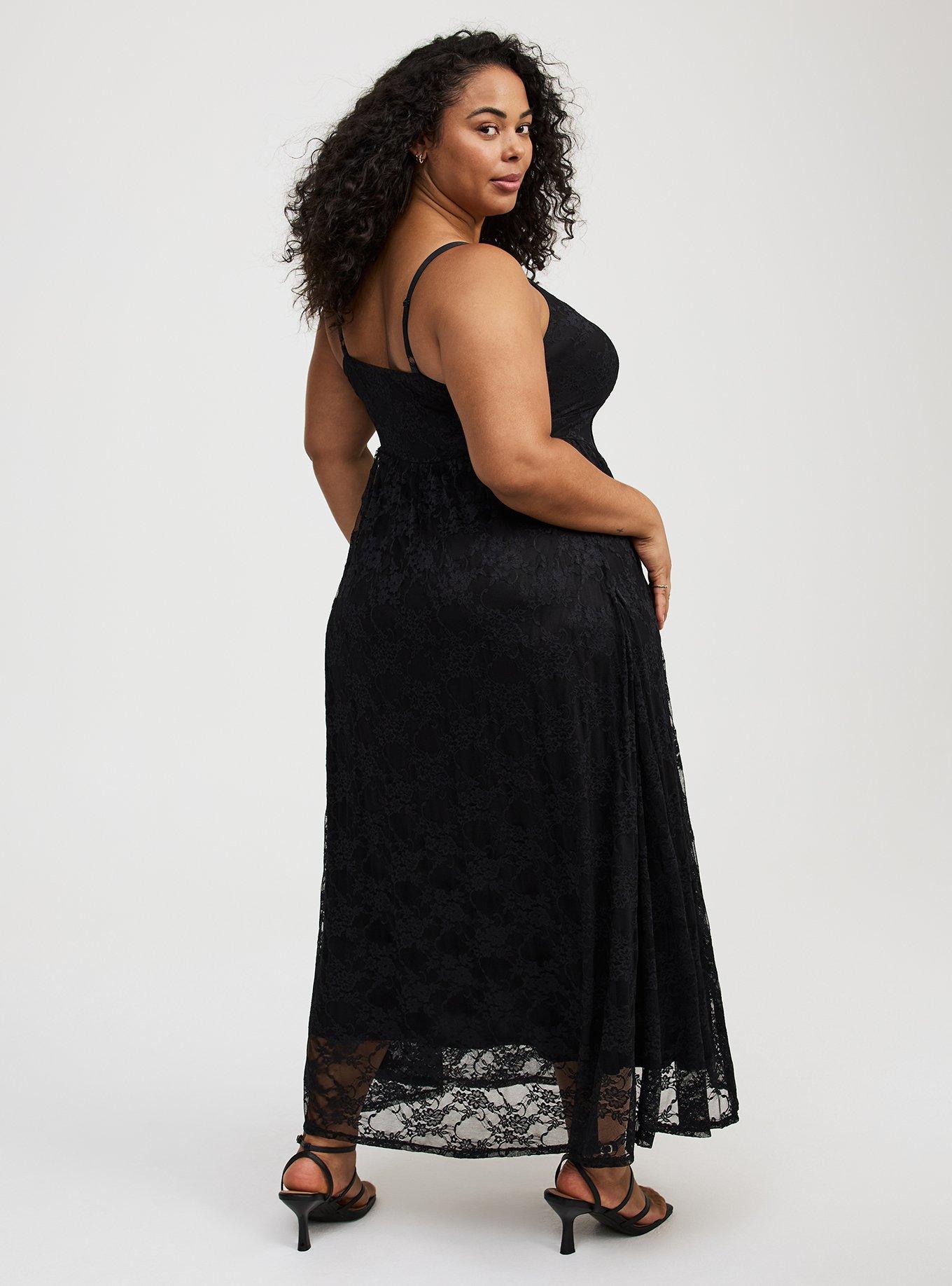 Stretch Lace Bustier Maxi Dress