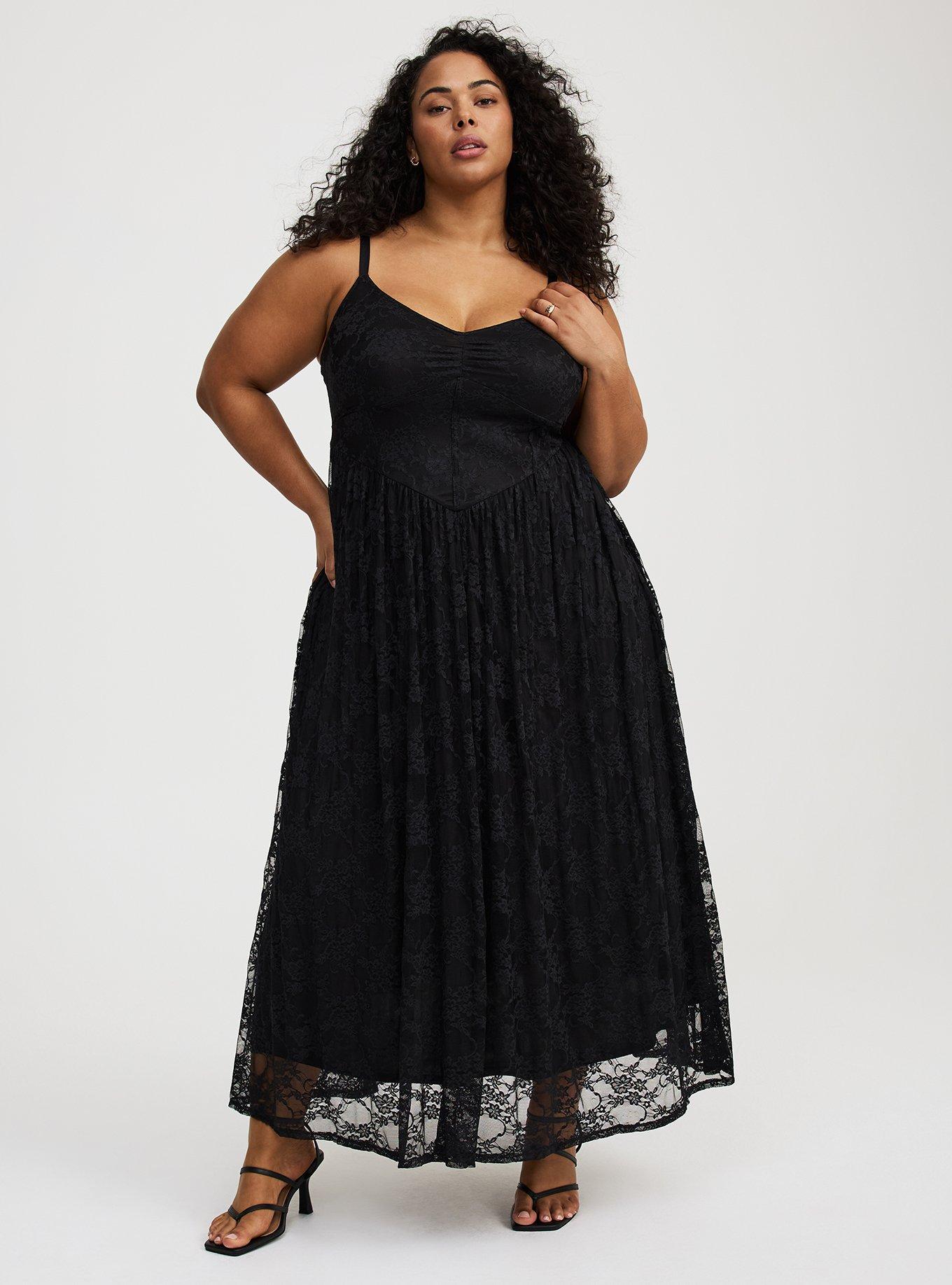 Stretch Lace Bustier Maxi Dress