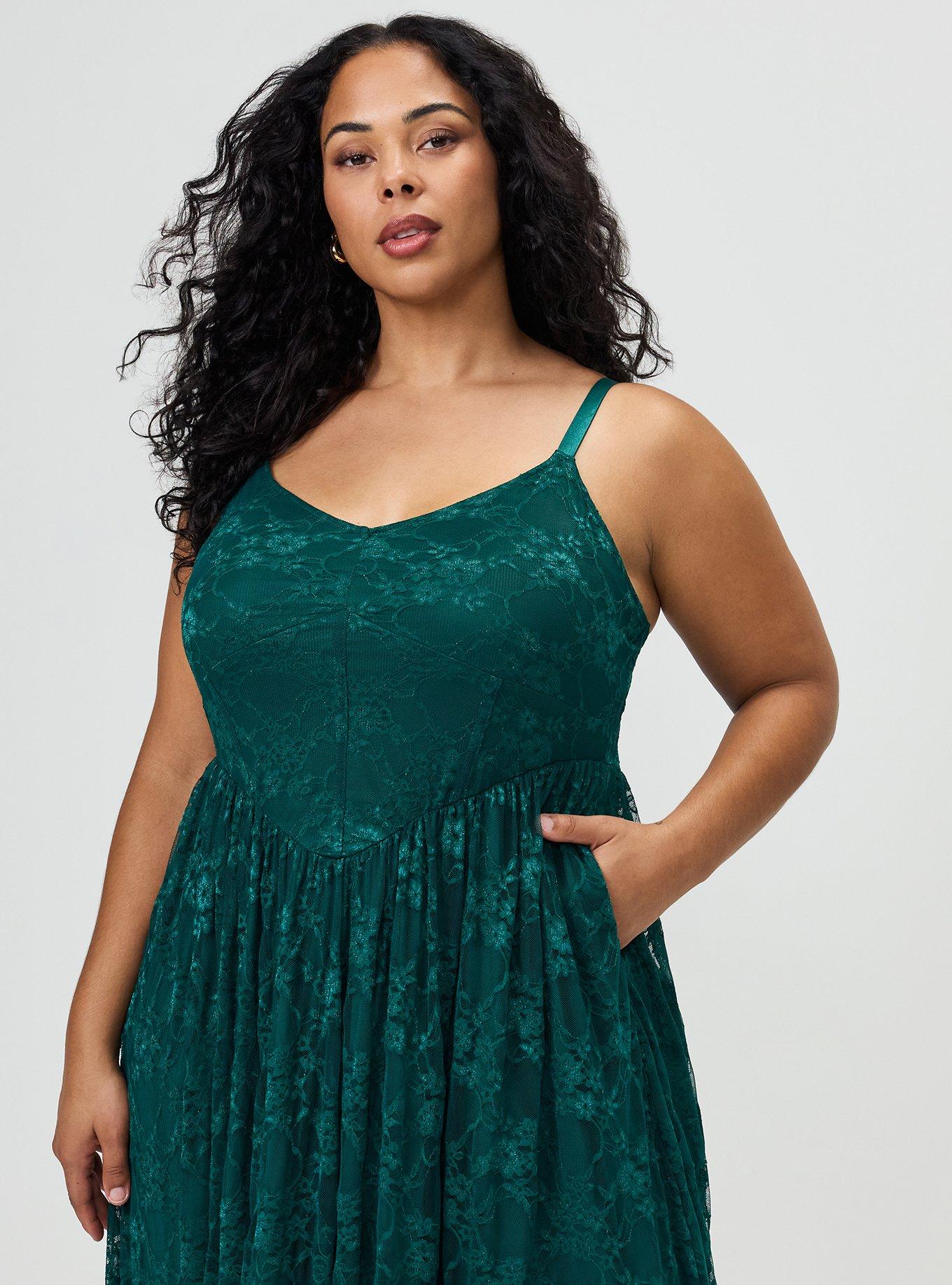 Stretch Lace Bustier Maxi Dress, BOTANICAL GARDEN, alternate