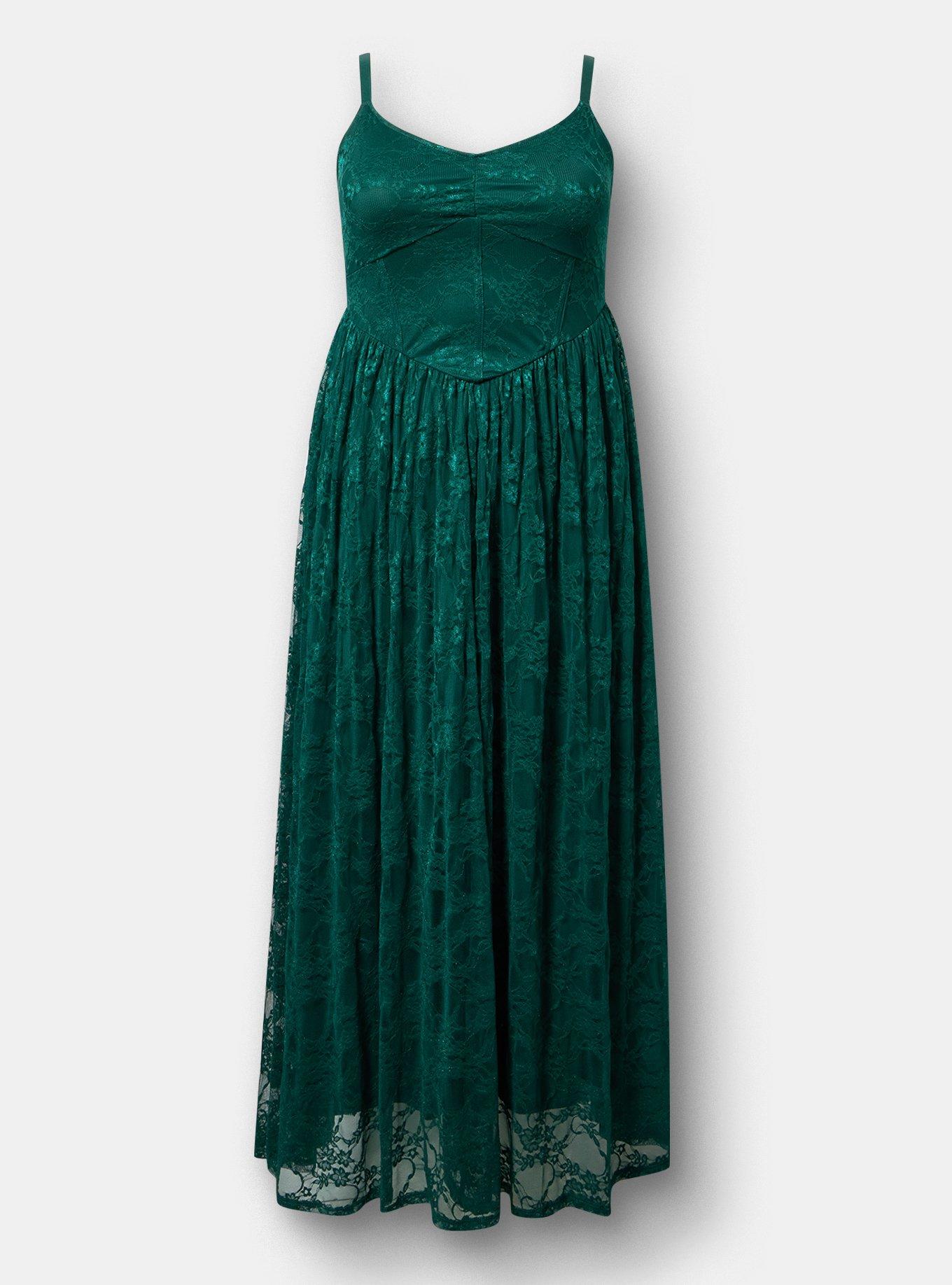 Stretch Lace Bustier Maxi Dress, BOTANICAL GARDEN, flat