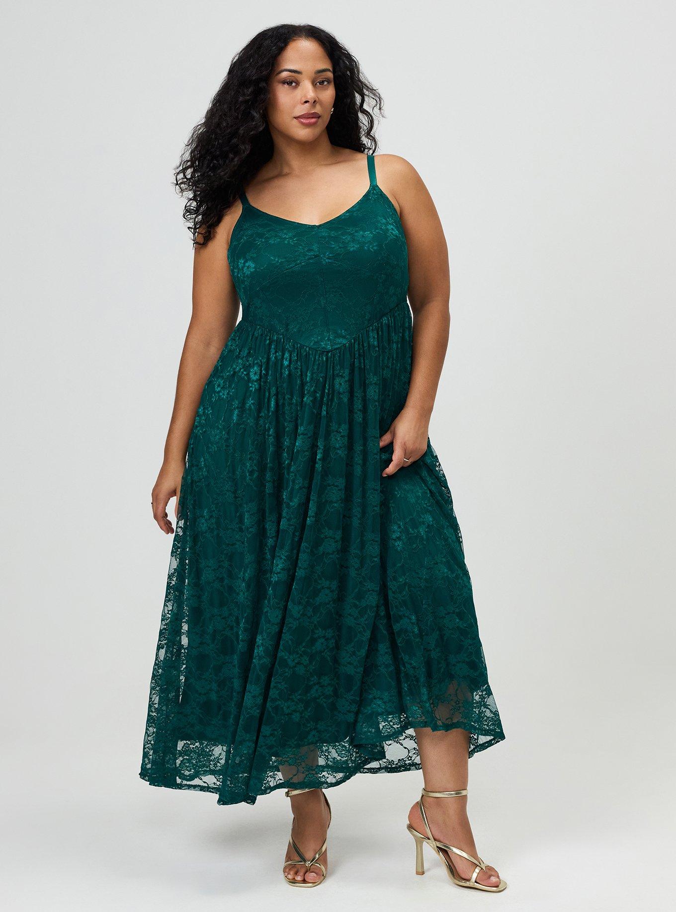 Stretch Lace Bustier Maxi Dress, BOTANICAL GARDEN, hi-res