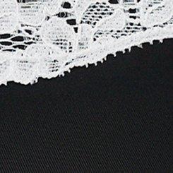 Second Skin Lace Trim Mid-Rise Hipster Panty, RICH BLACK, swatch