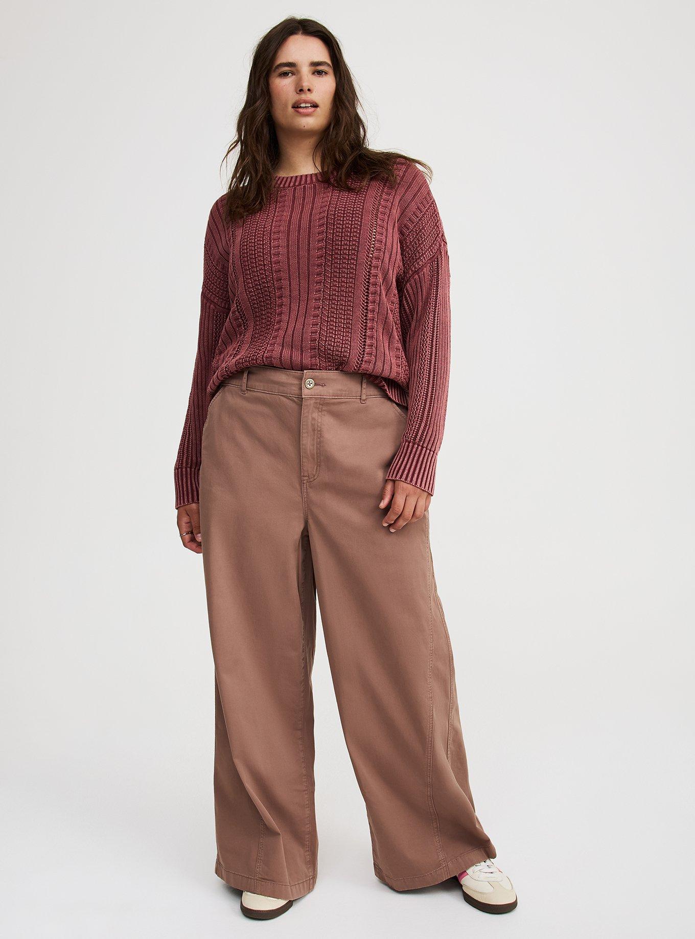 High-Rise Wide-Leg Baggy Chino Pant