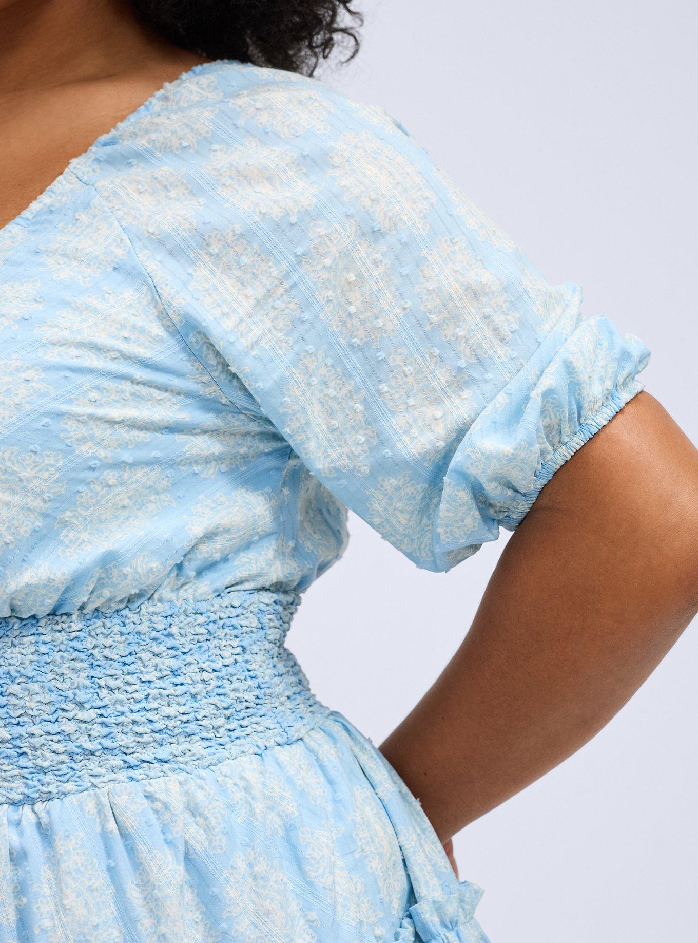 Belle Isle Puff Sleeve Smocked Mini Dress, FRIDA PAISLEY BLUE, alternate