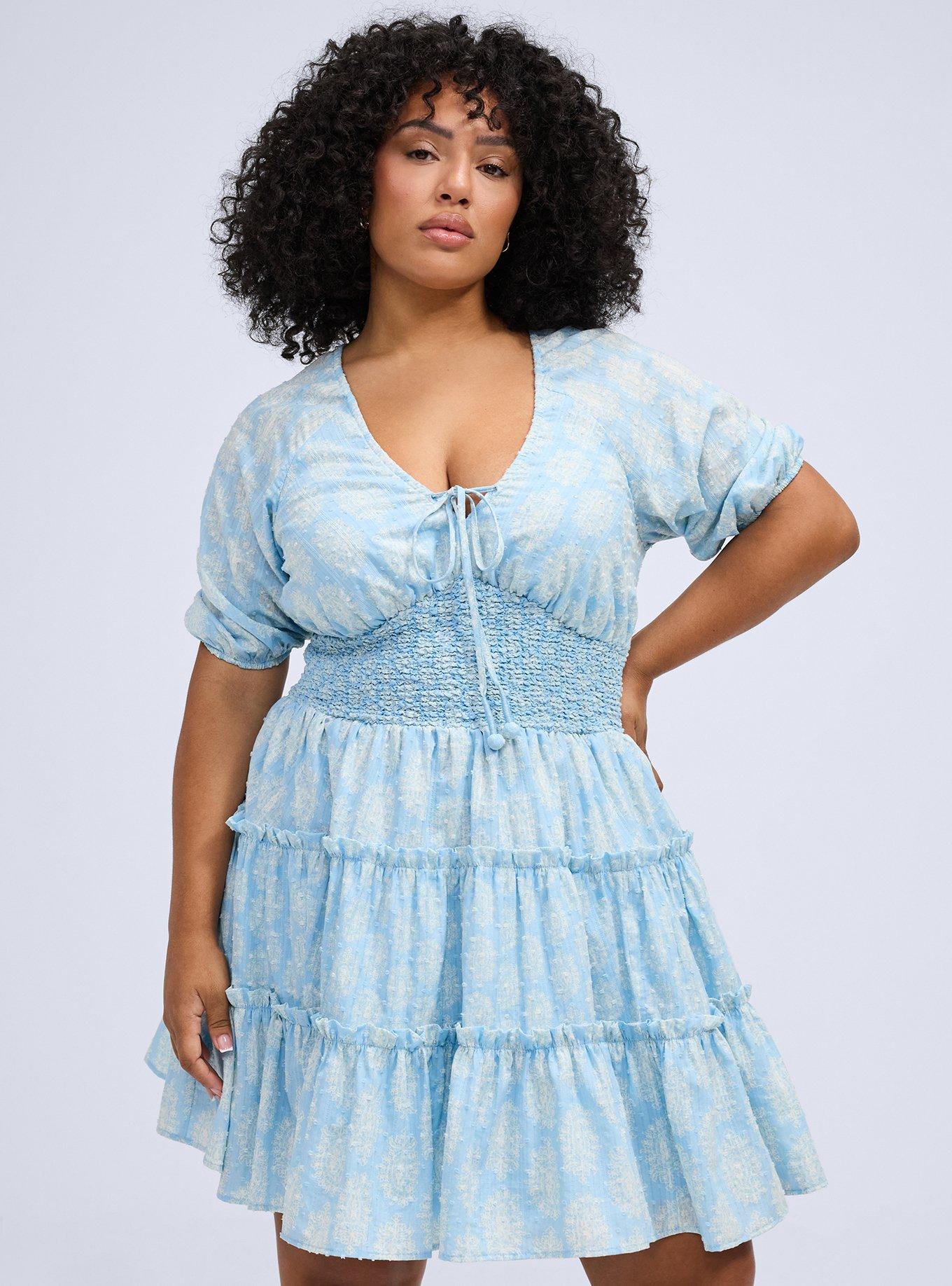 Belle Isle Puff Sleeve Smocked Mini Dress, FRIDA PAISLEY BLUE, hi-res
