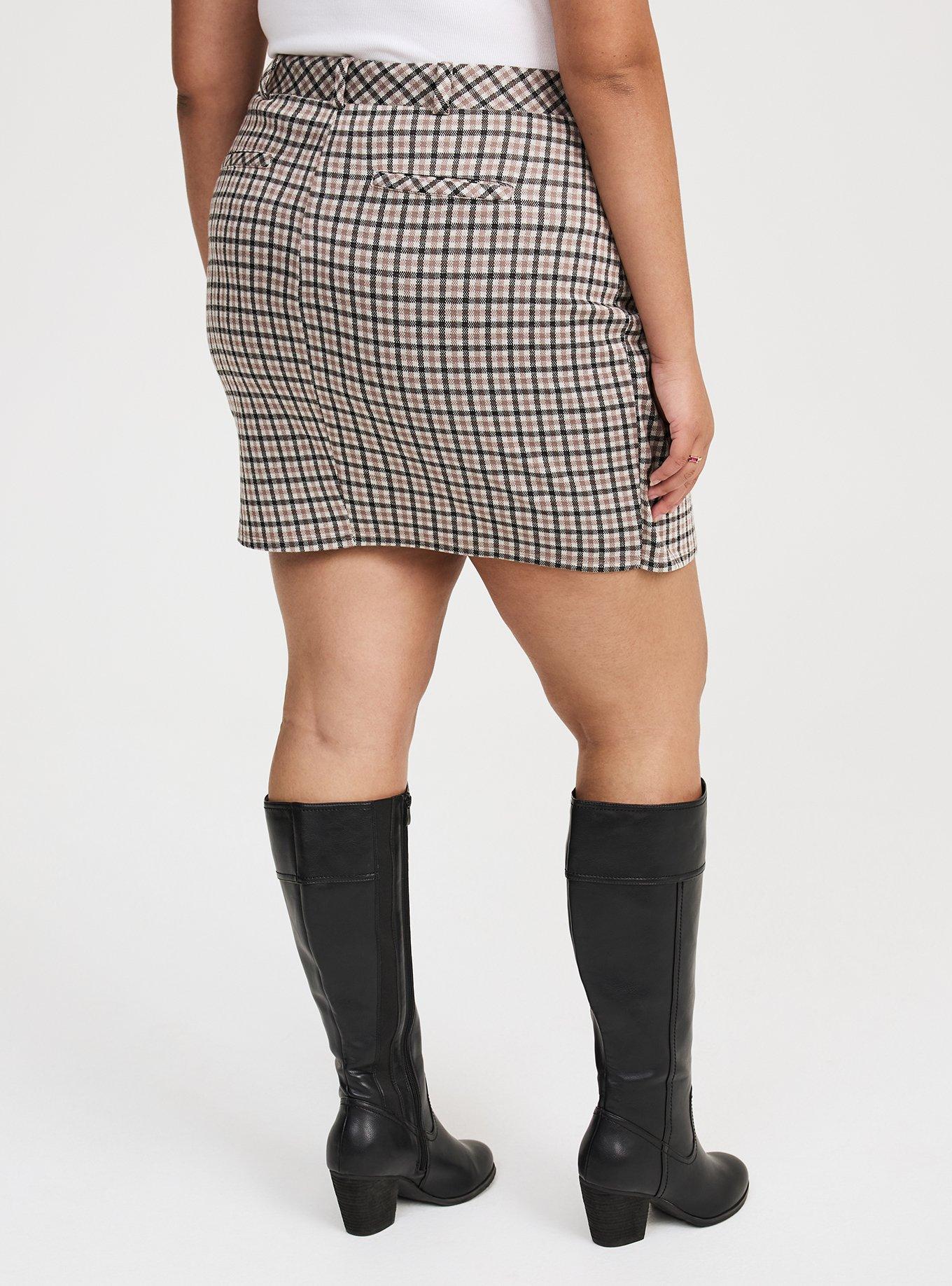 Mini Double-Knit Overlap Skirt