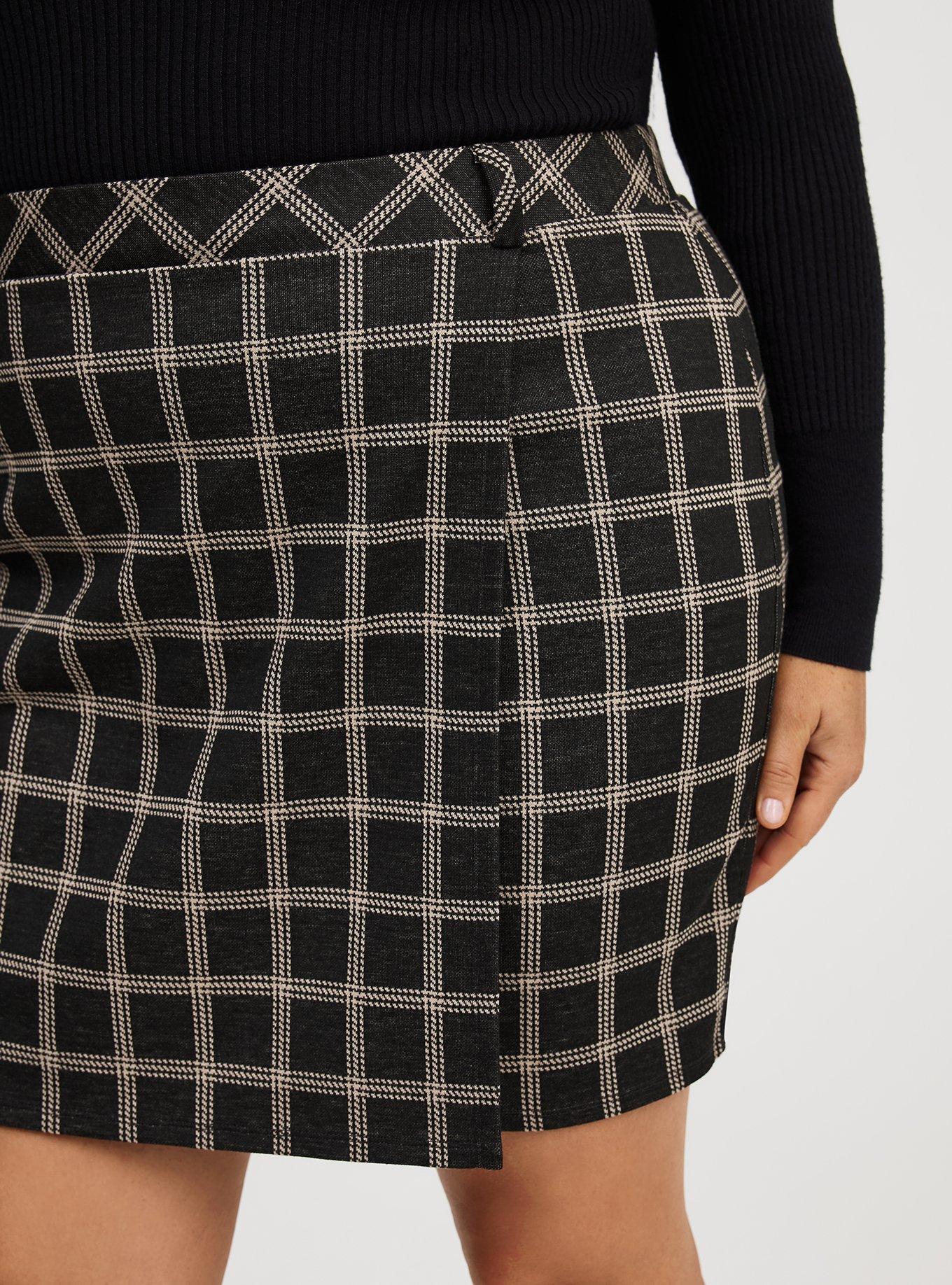 Mini Double-Knit Overlap Skirt