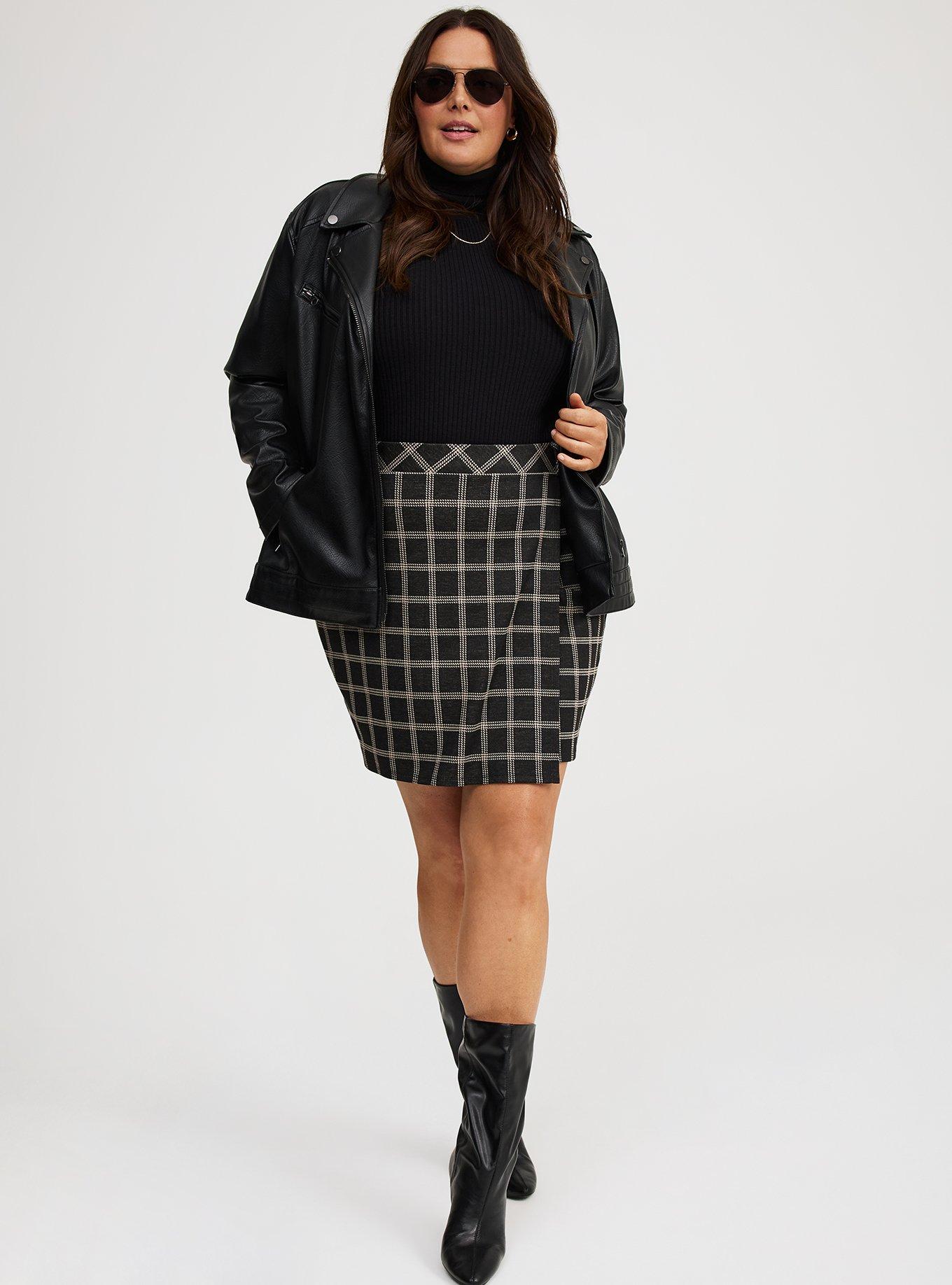 Mini Double-Knit Overlap Skirt