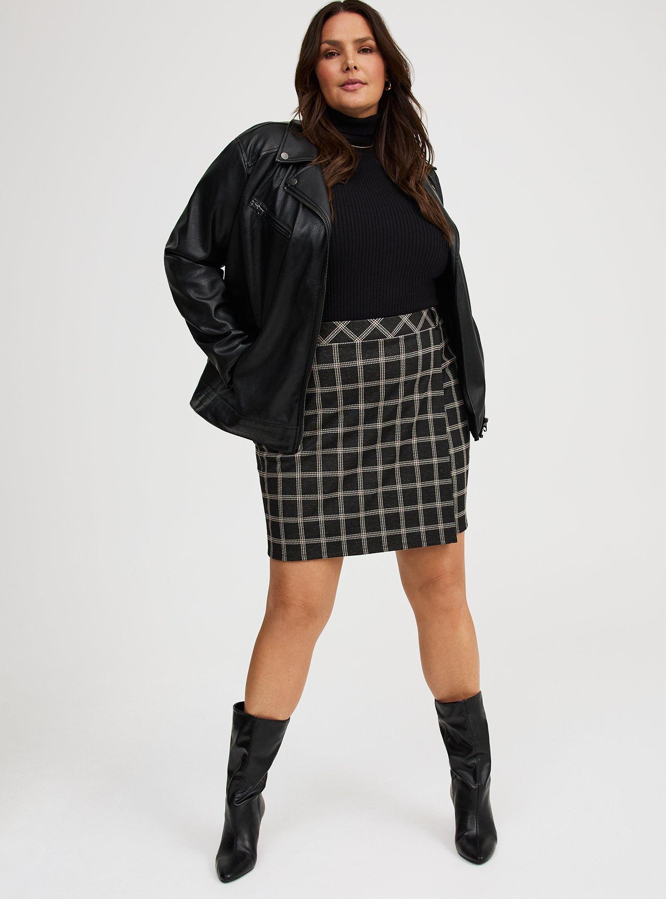 Mini Double-Knit Overlap Skirt