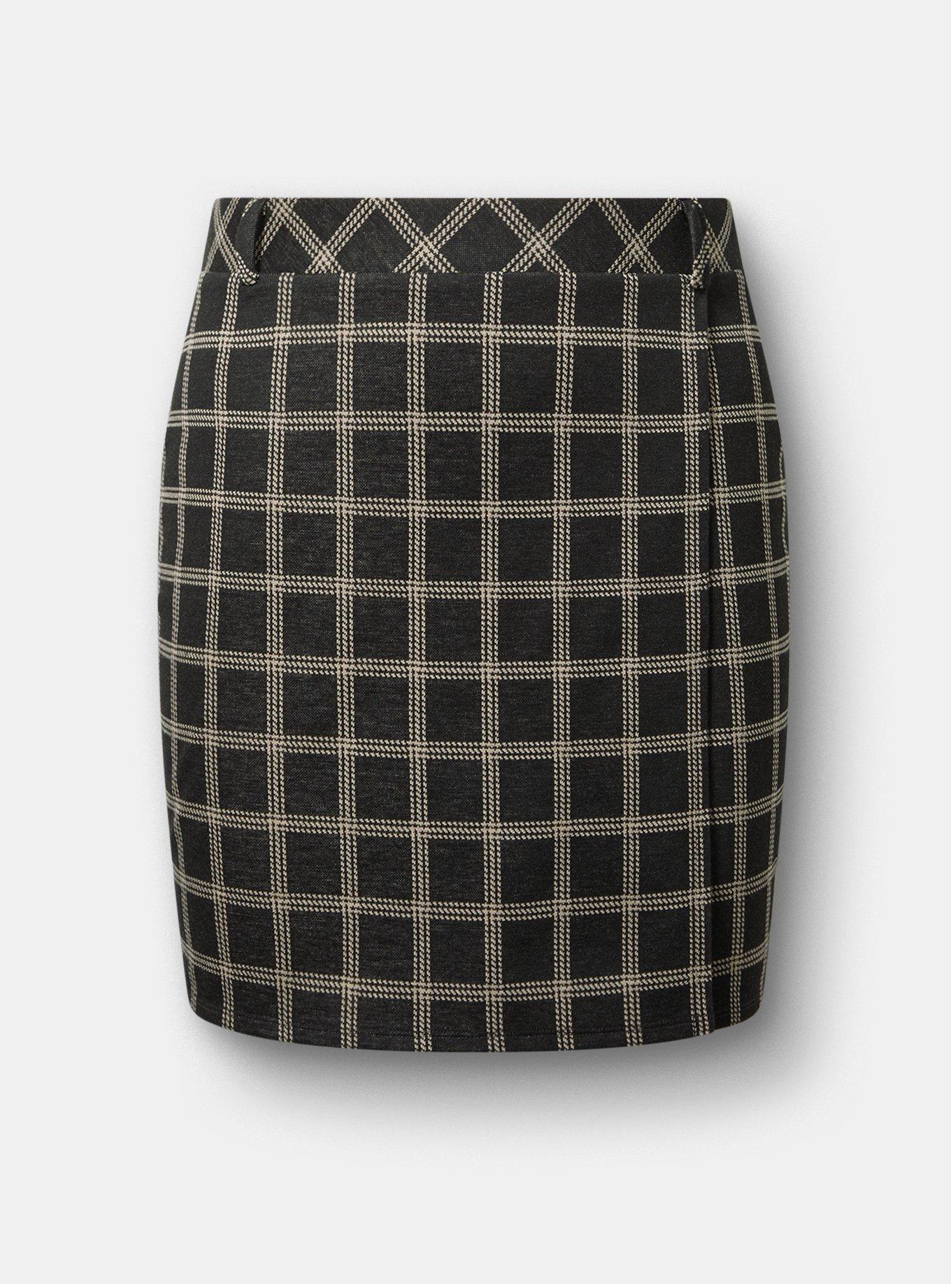 Mini Double-Knit Overlap Skirt