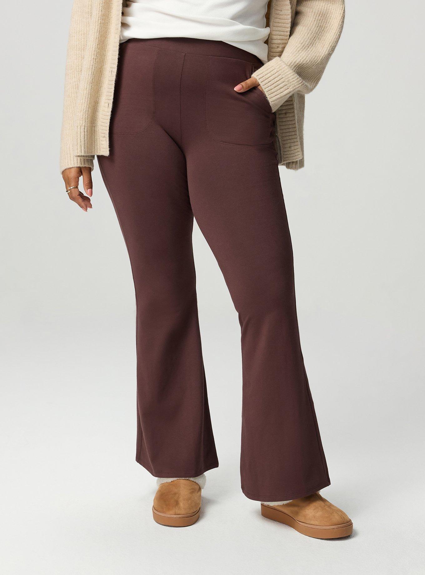 Full Length Pocket Flare Legging, PUCE, alternate
