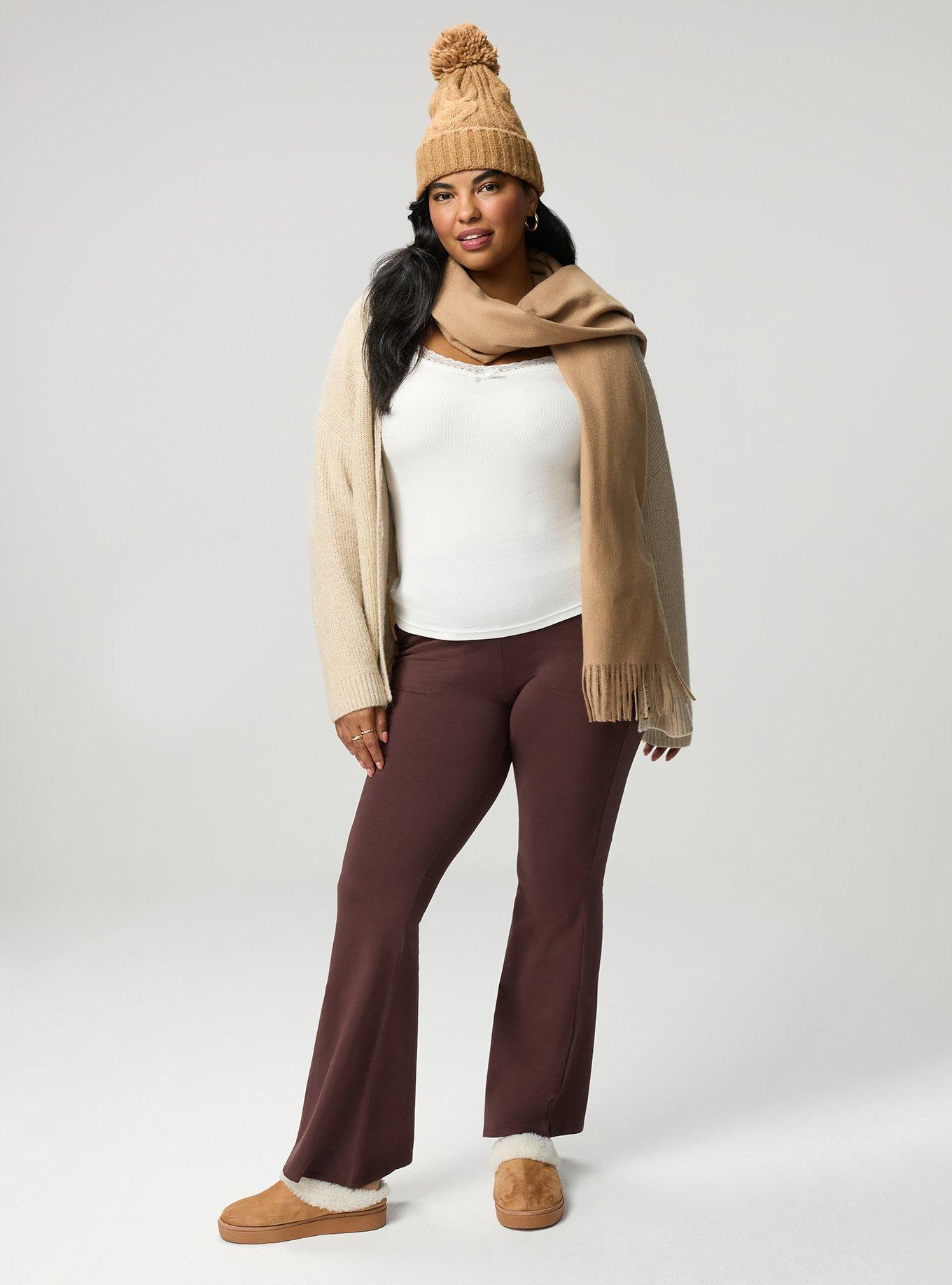 Full Length Pocket Flare Legging, PUCE, alternate