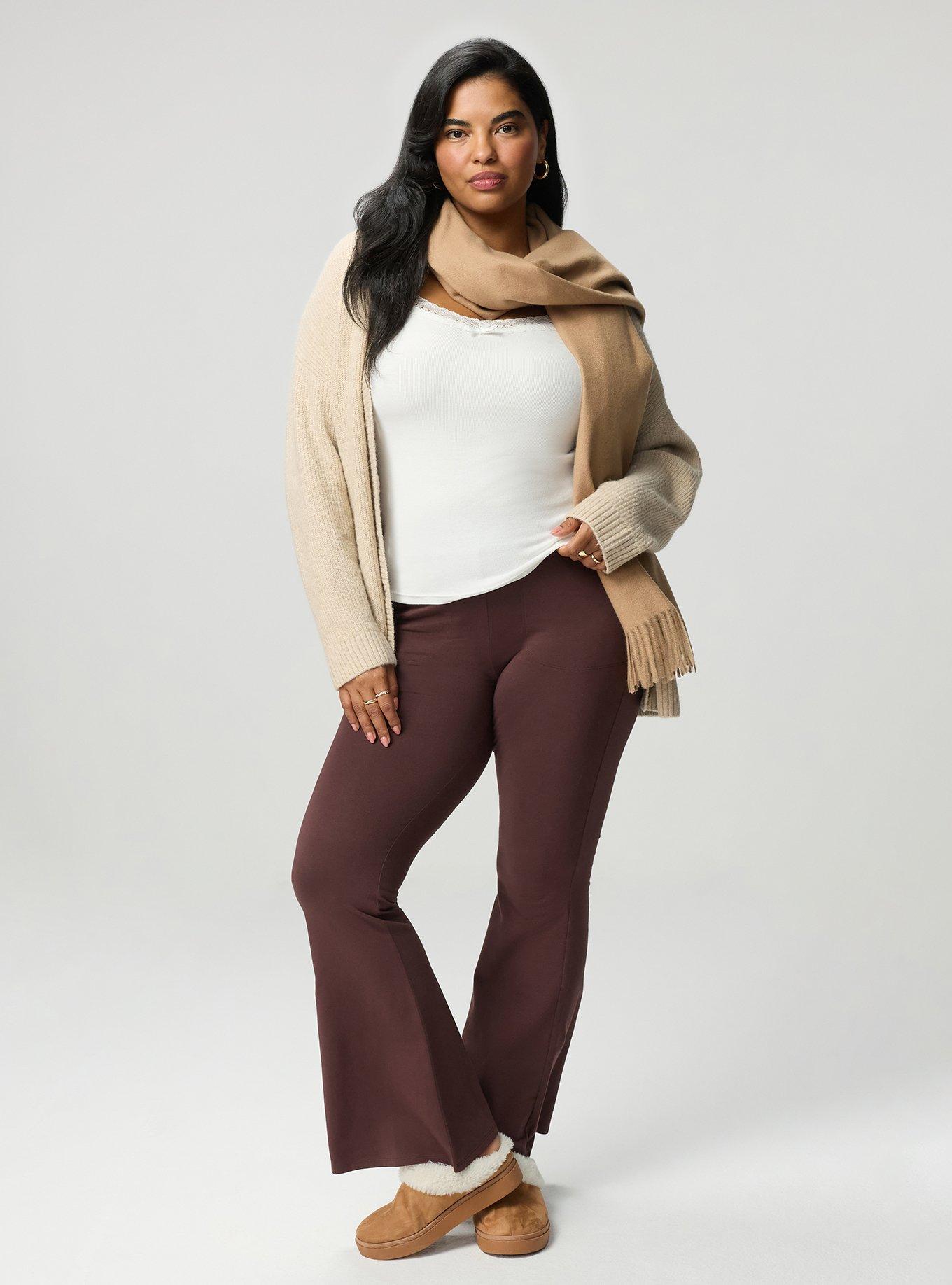 Full Length Pocket Flare Legging, PUCE, hi-res
