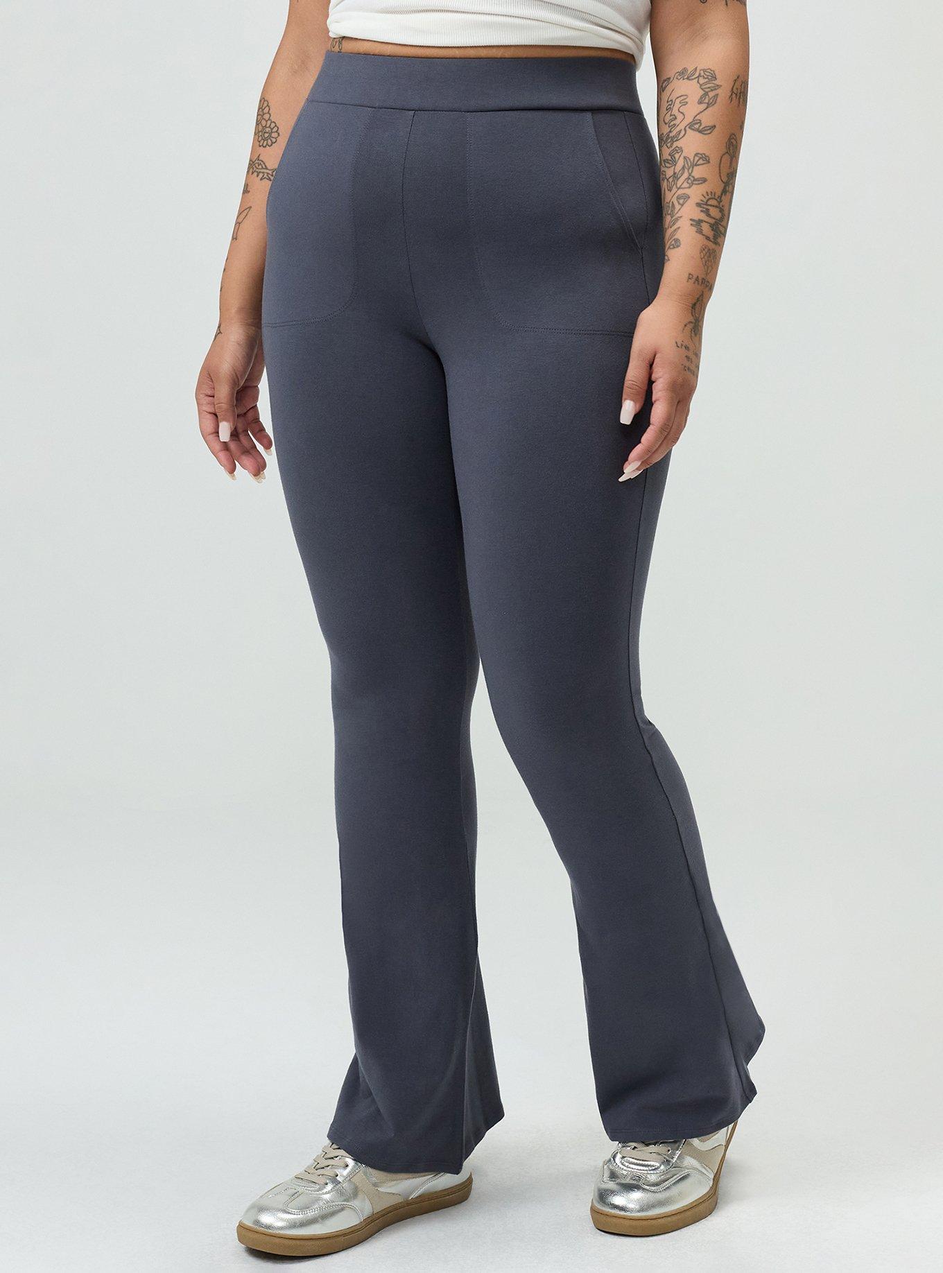 Plus Size Full Length Pocket Flare Legging, PERISCOPE, alternate