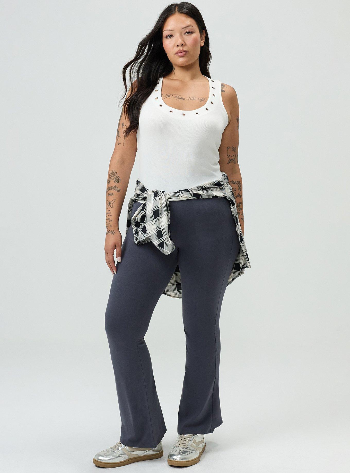 Plus Size Full Length Pocket Flare Legging, PERISCOPE, hi-res