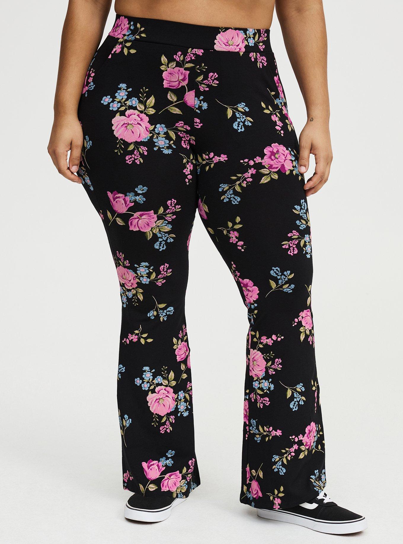 Full-Length Pocket Flare Legging, KIRBY FLORAL BLACK, alternate