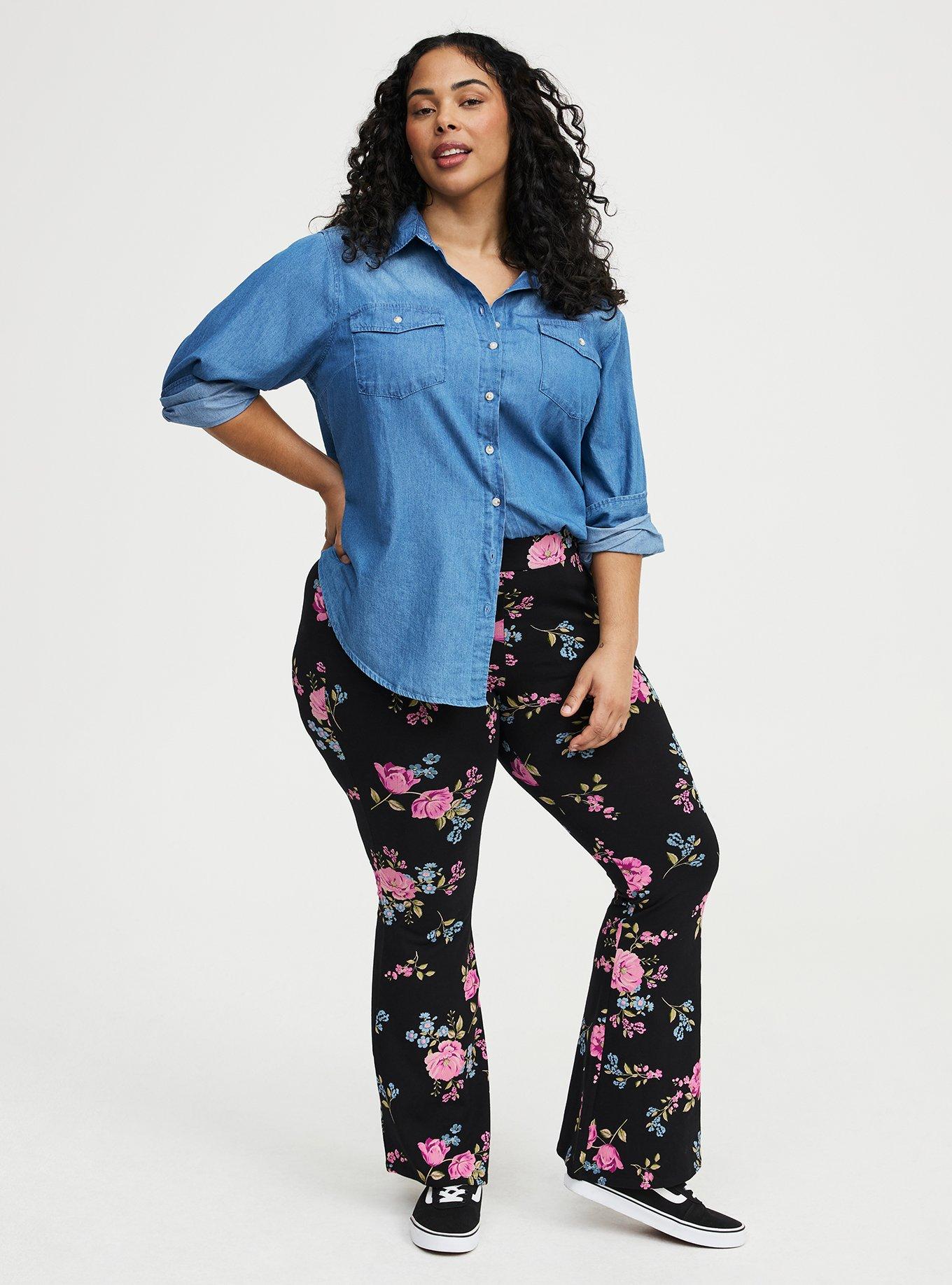 Full-Length Pocket Flare Legging, KIRBY FLORAL BLACK, hi-res