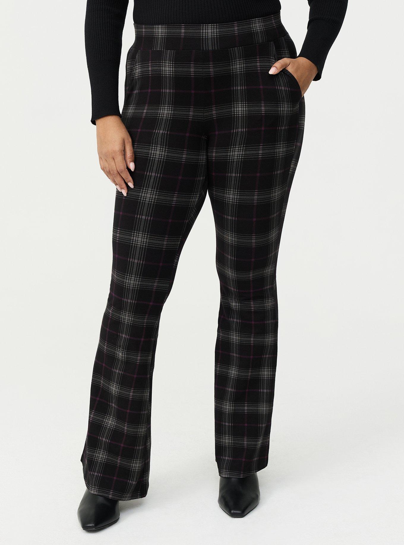 Full-Length Pocket Flare Legging, BLOSSOM PLAID BLACK, alternate
