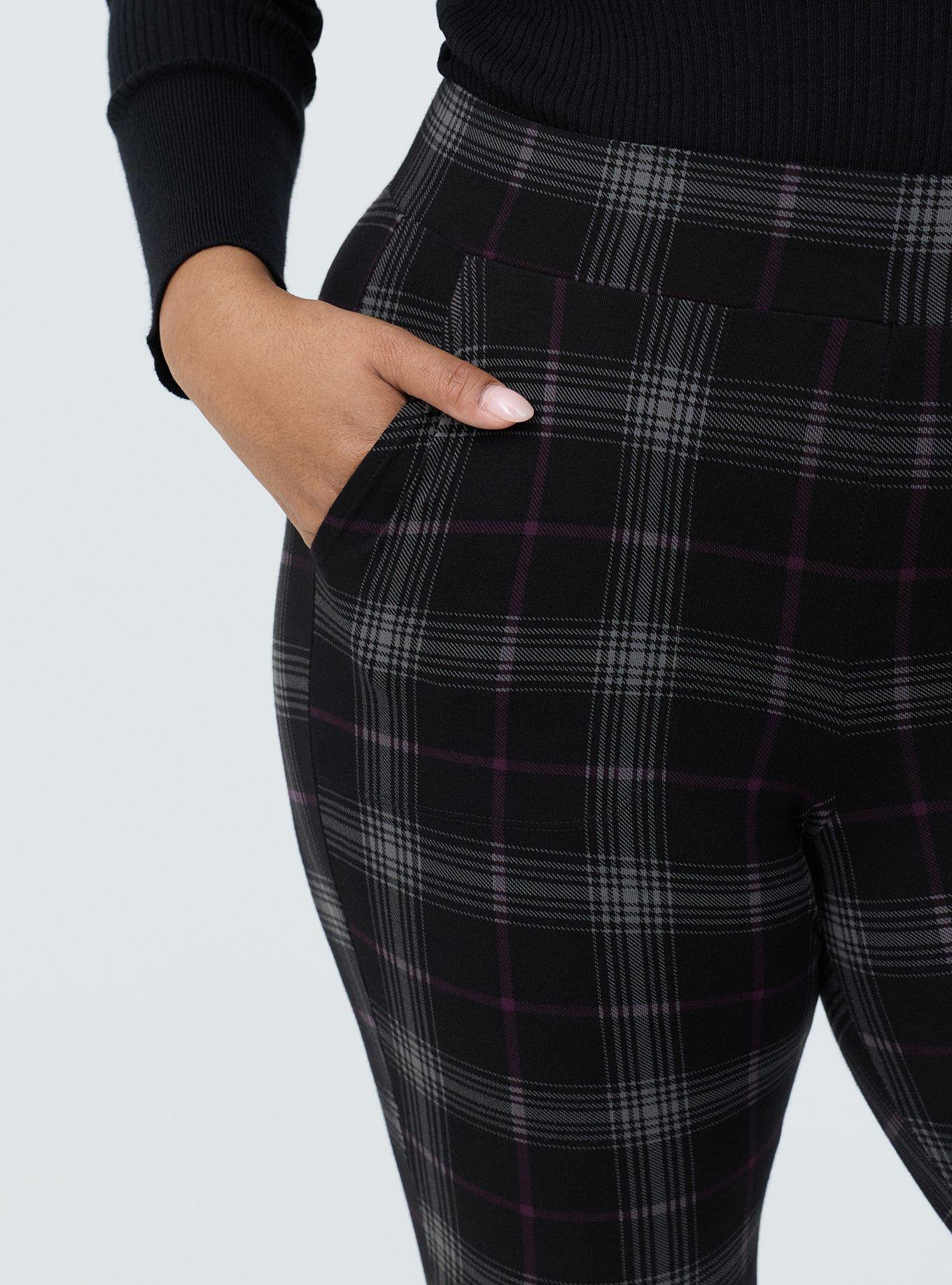 Full-Length Pocket Flare Legging, BLOSSOM PLAID BLACK, alternate