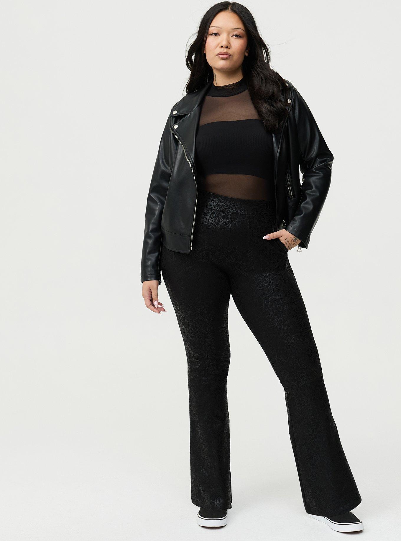 Full-Length Pocket Flare Legging, WESTERN EMBOSSED FLORAL BLACK, hi-res