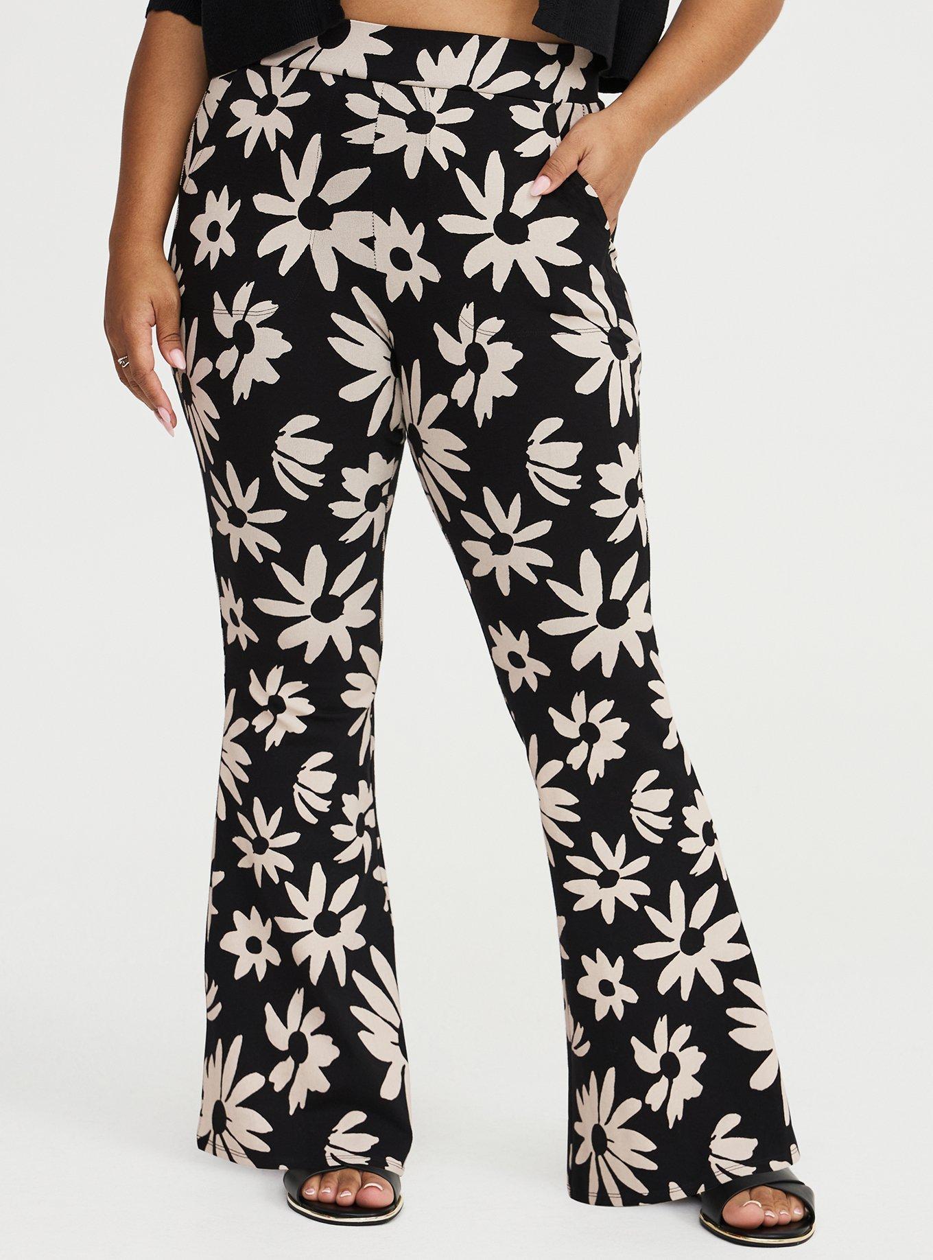 Full-Length Pocket Flare Legging, LENKA FLORAL BLACK, alternate