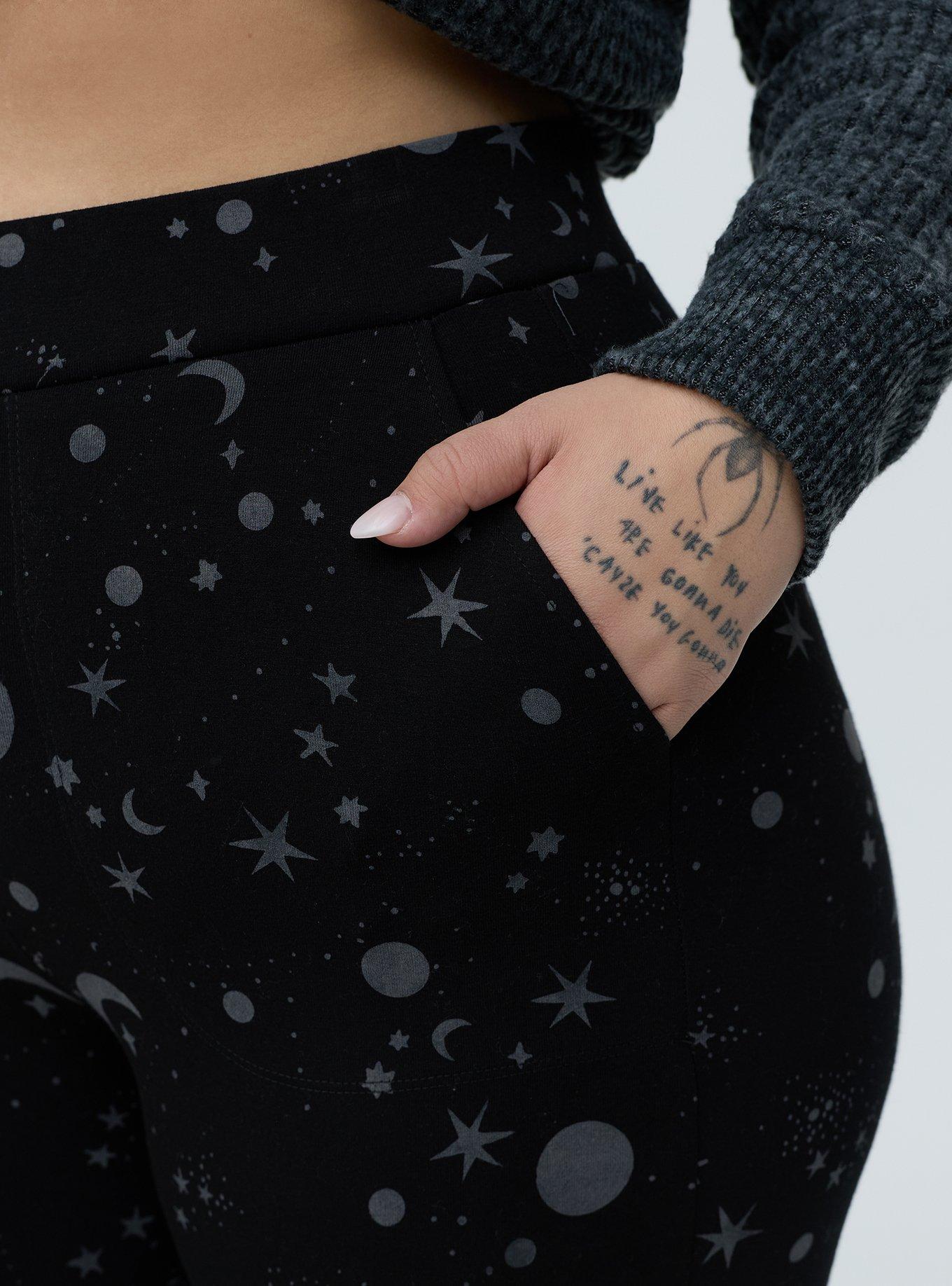 Full-Length Pocket Flare Legging, CELESTIAL GLOW BLACK, alternate